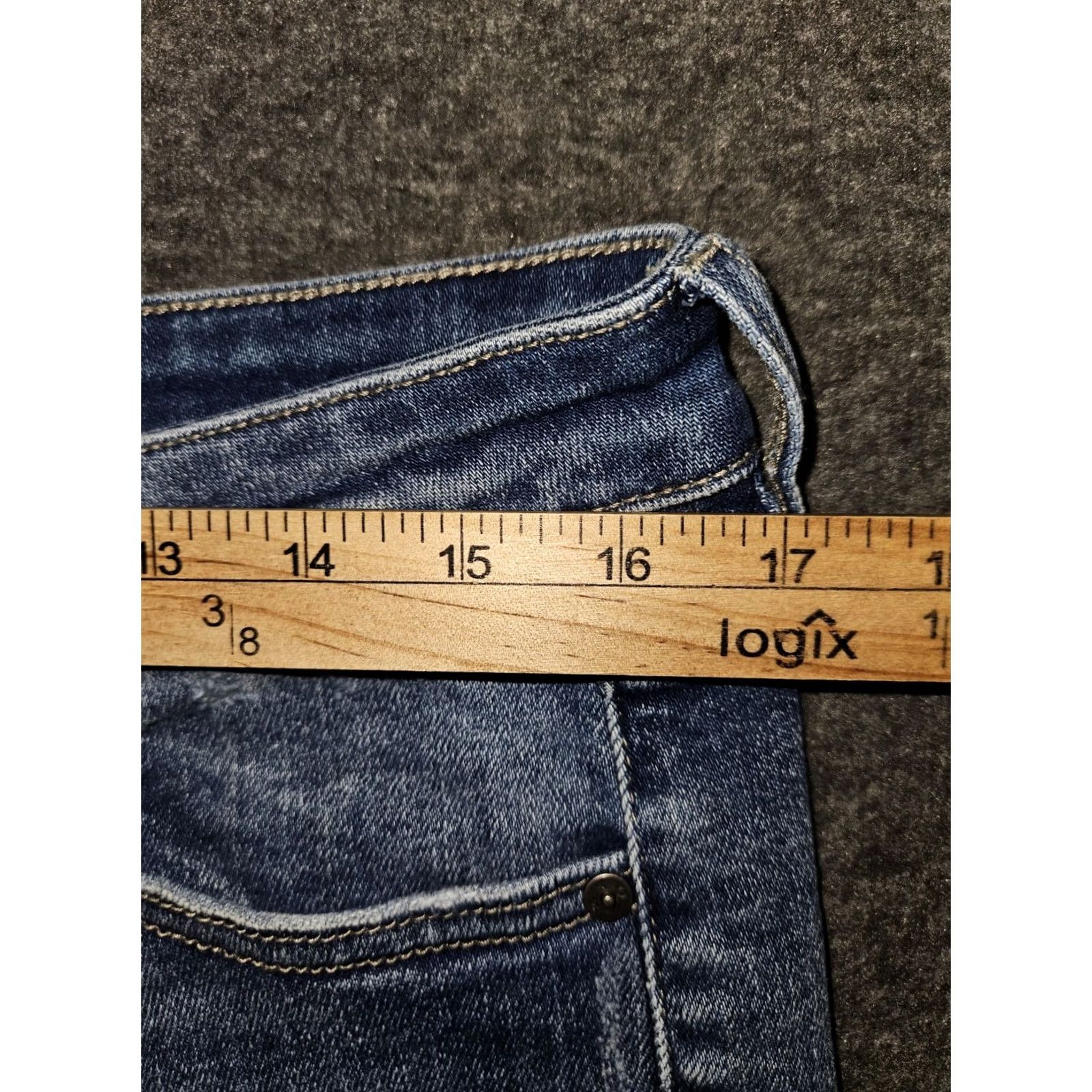 Vintage KanCan Mom Jean Shorts Women's 31 Button Fly High Rise Stretch Denim Blue Casual Preppy Regular Inseam 4" Size 24" / US 00 / IT 34 - 4 Thumbnail