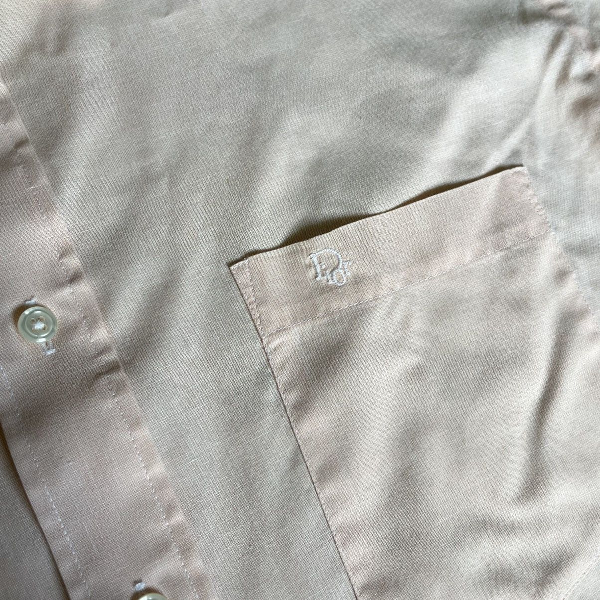 Christian Dior Monsieur Vintage 1990s Christian Dior S/S Button Up Shirt Light Peach Size US XL / EU 56 / 4 - 4 Thumbnail