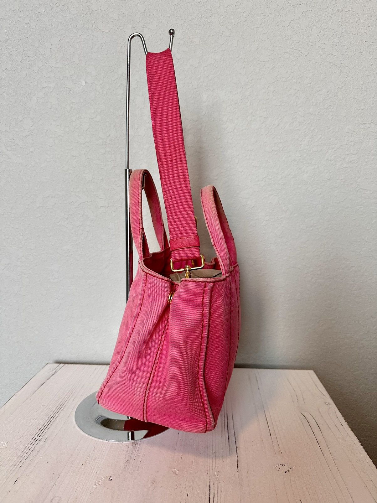 Prada Pink Prada Canapa Tote With Strap Size ONE SIZE - 12 Thumbnail