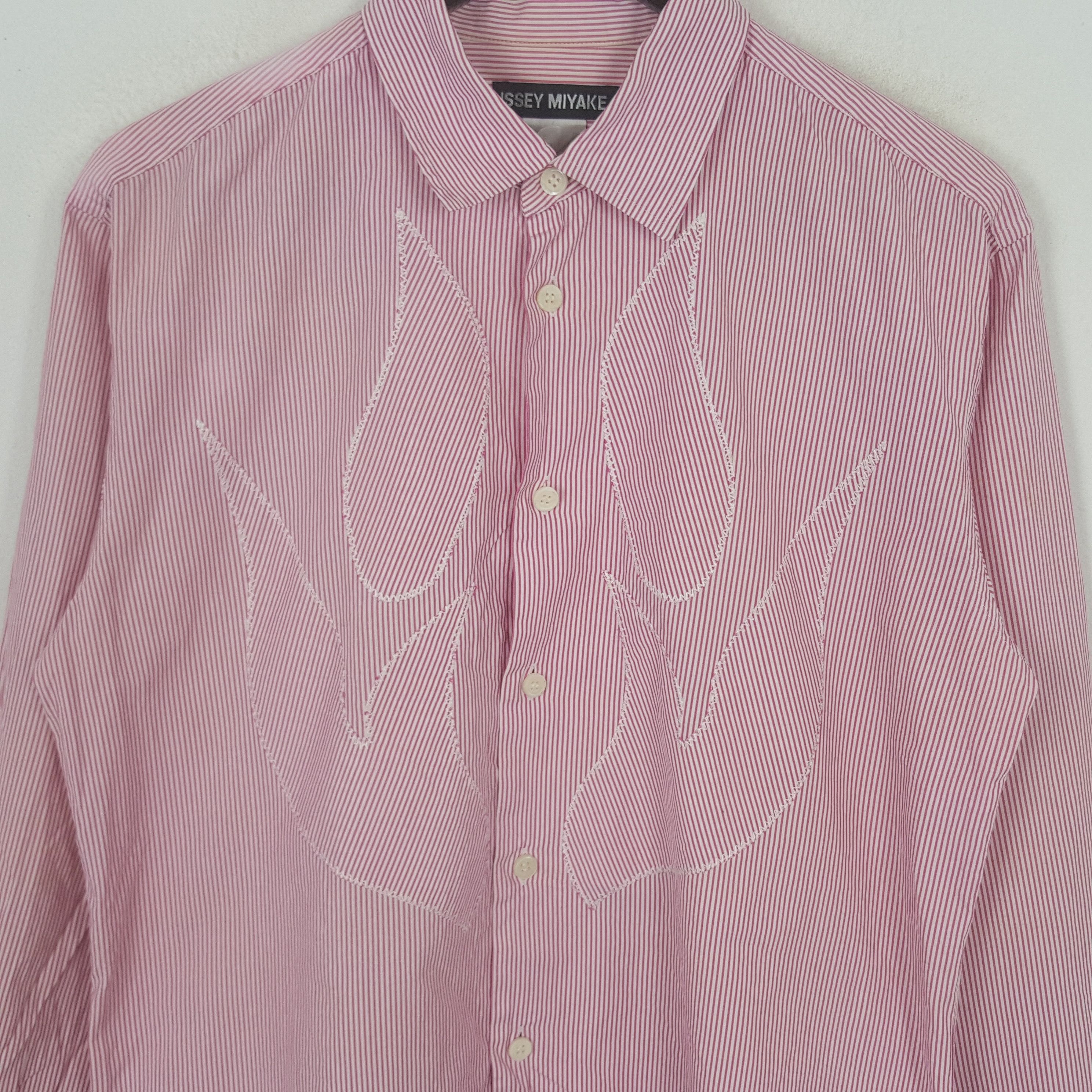 Issey Miyake Vintage Issey Miyake Striped Style Button Up Shirt Size US M / EU 48-50 / 2 - 2 Thumbnail