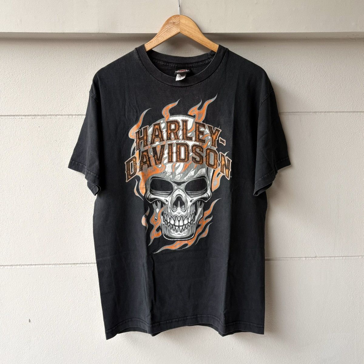 Harley Davidson Harley Davidson Skull Flames Tee – Vintage Biker Size US L / EU 52-54 / 3 - 1 Thumbnail