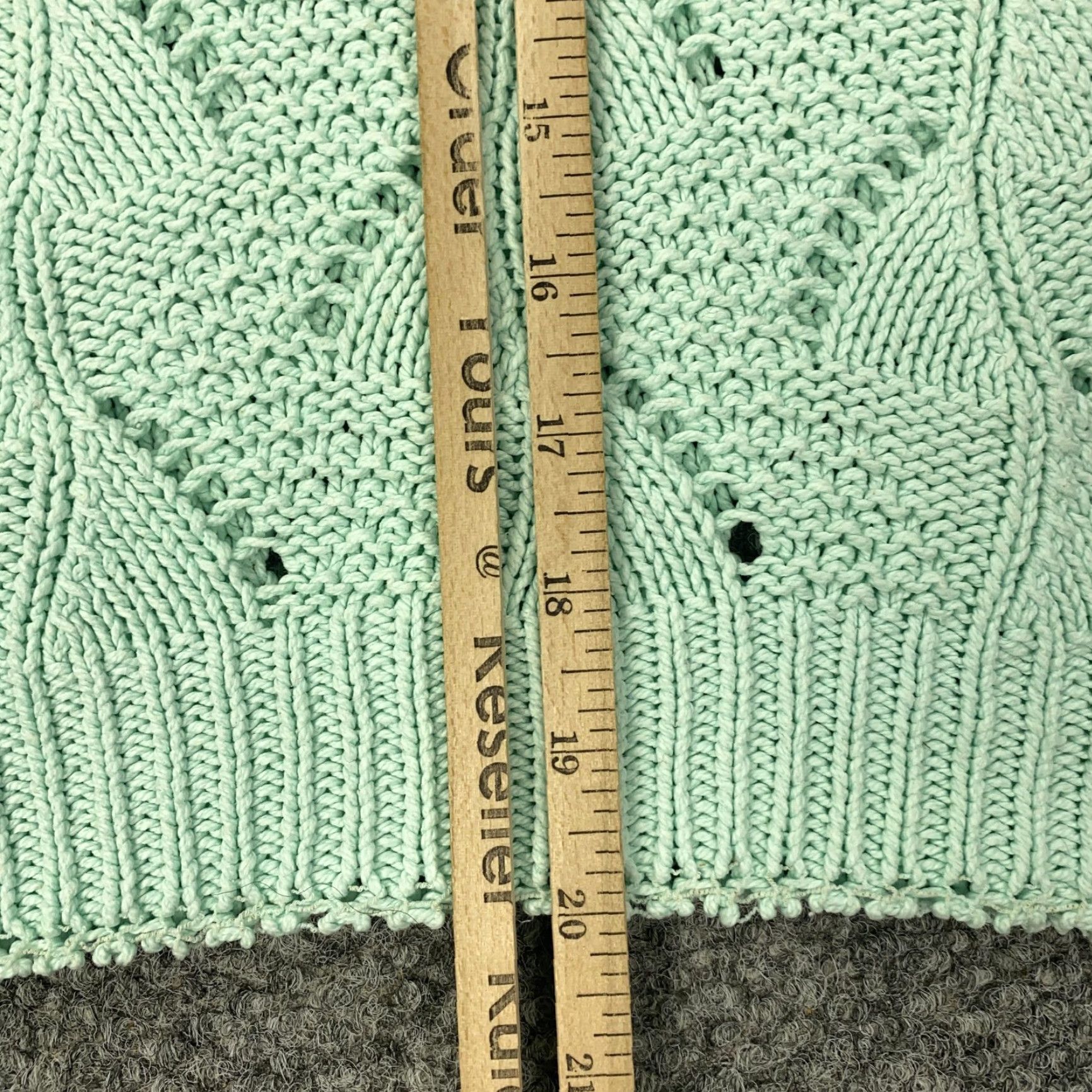 Vintage VINTAGE Across America Knit Sweater Womens Medium Green Open Knit 80s Geometric Pullover Size M / US 6-8 / IT 42-44 - 6 Thumbnail