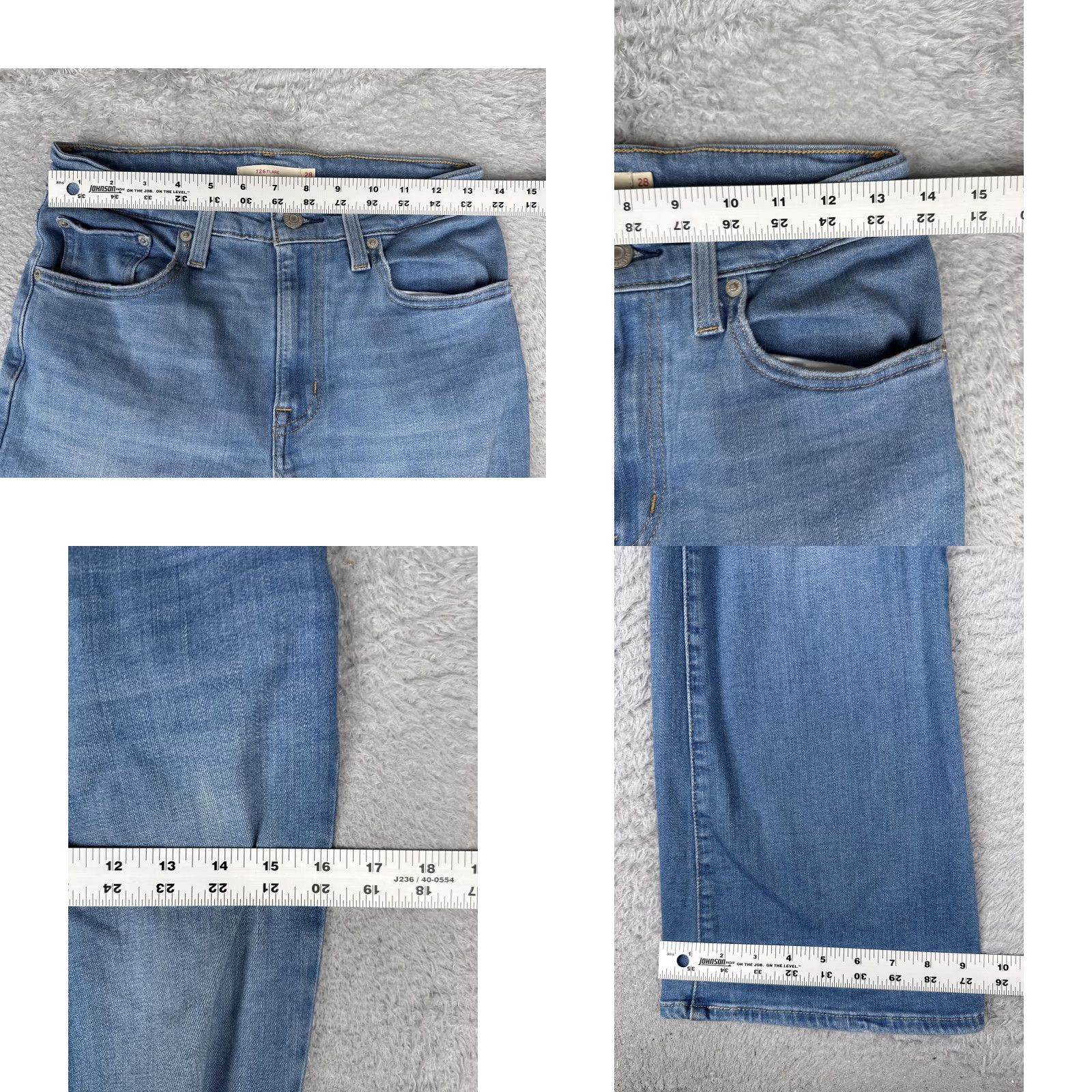 Levi's Levi's Jeans 726 Flare Womens 28 Blue Distressed Stretch Denim 28x32 Size 28" / US 6 / IT 42 - 9 Thumbnail
