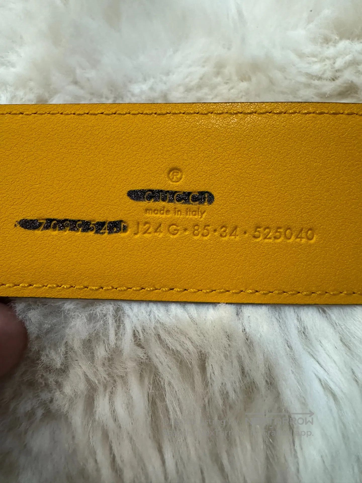 Gucci Guicci size 85 Contrasting Gold Buckle Belt| Size ONE SIZE - 5 Thumbnail