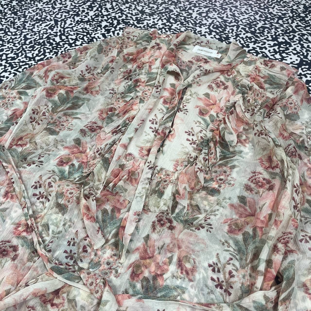 Zimmermann ZIMMERMANN Silk Frolal Maxi Dress Luxury Y2K Style Size L / US 10 / IT 46 - 11 Thumbnail