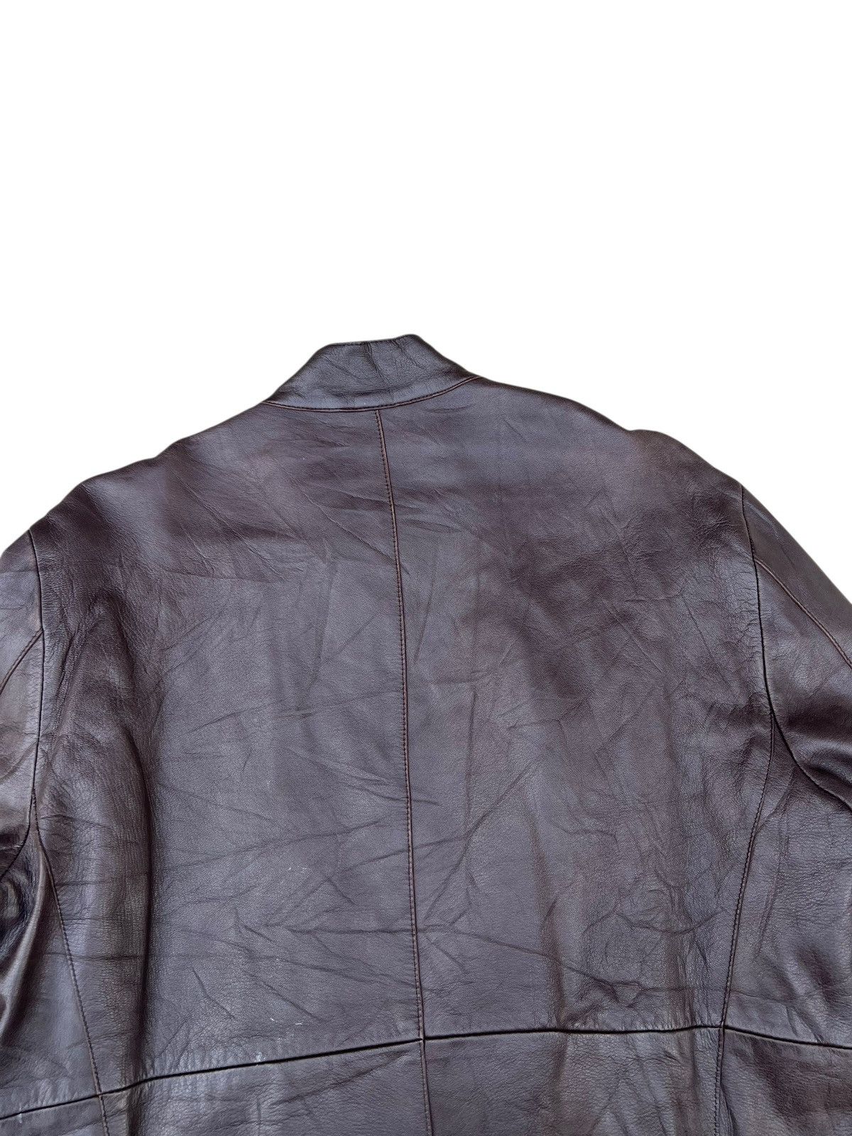Emporio Armani Vintage Emporio Armani Faded Patina Leather Racer Jacket Size US M / EU 48-50 / 2 - 19 Thumbnail