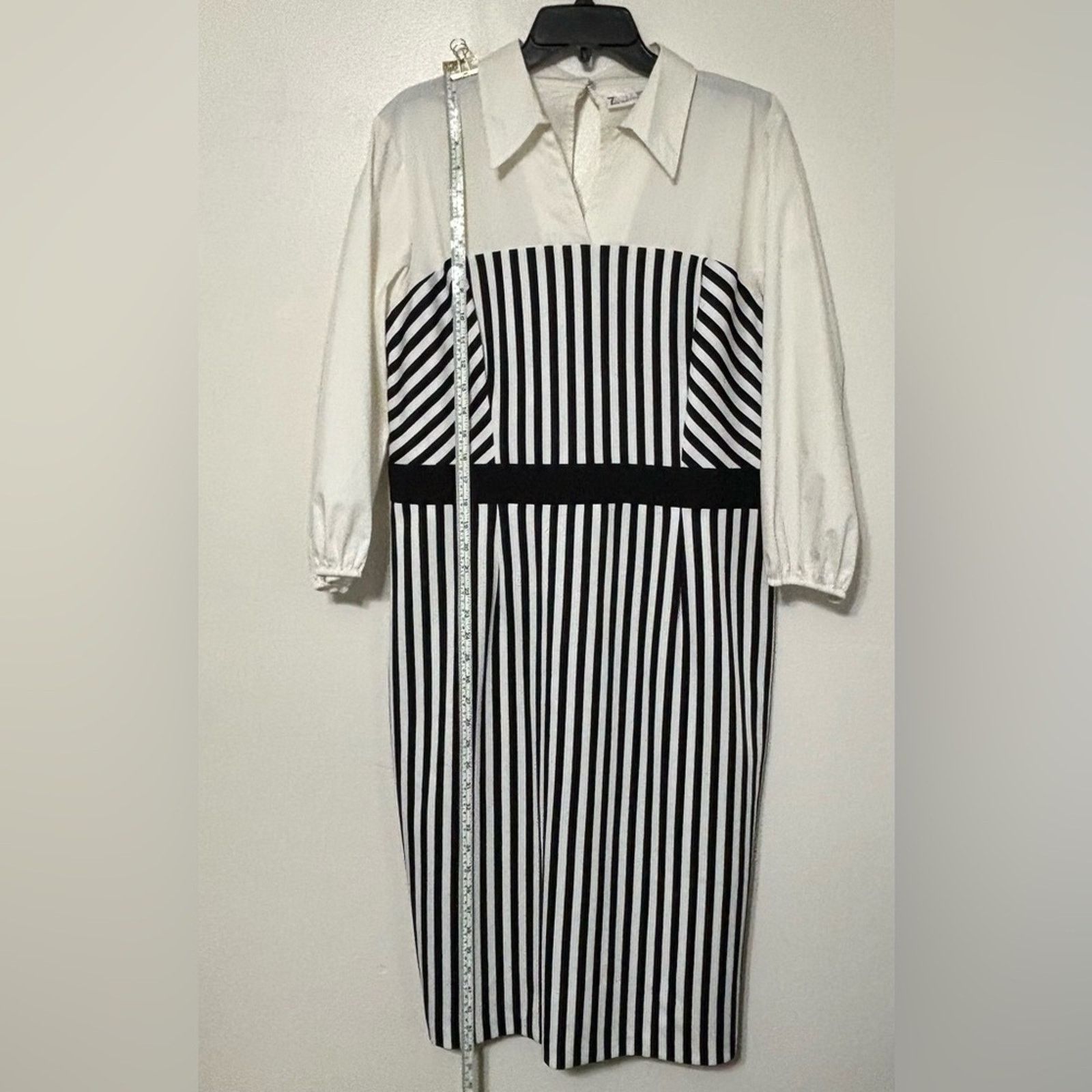 Other NY&C 7th Avenue Navy White Striped Dress XL NWT 3/4 Sleeve Size XL / US 12-14 / IT 48-50 - 3 Thumbnail