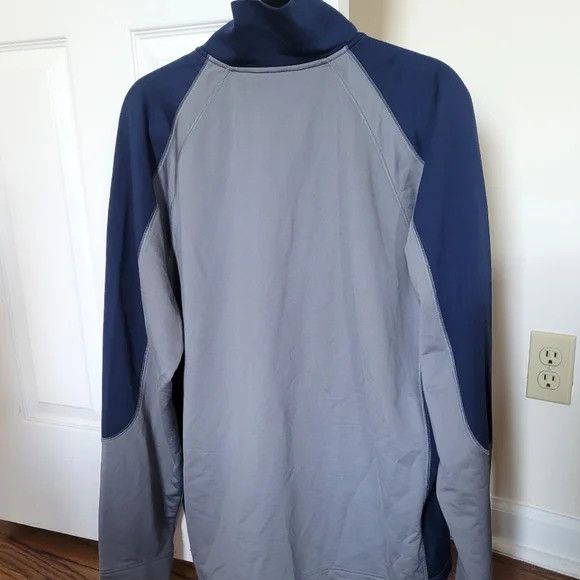 Express Gray/Navy Colorblock Logo Half-Zip Long Slv Mock Neck Top Size US XL / EU 56 / 4 - 3 Thumbnail