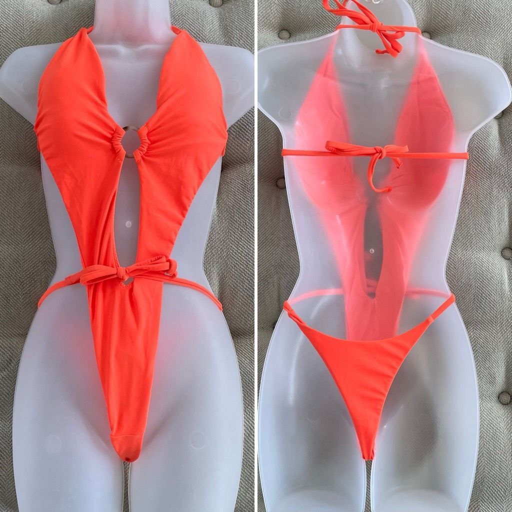 Other NWOT Mermaid Swimwear Neon Orange Slingshot 1pc Swimsuit S Size ONE SIZE - 1 Thumbnail