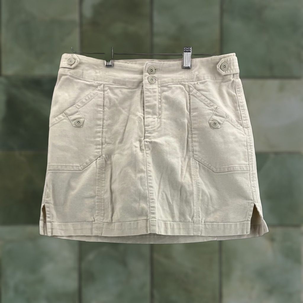 Vintage Columbia Mini Skirt Womens 4 Stretch Cotton Khaki Beige Casual Size 27" / US 4 / IT 40 - 1 Thumbnail