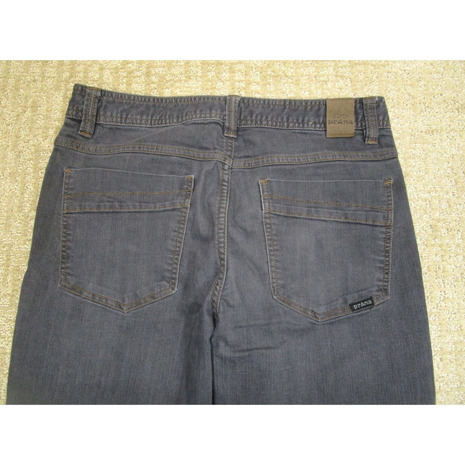 Prana prAna Jeans Slim Mens 32x32 Gray Straight Denim Cotton Polyester 5-Pocket Regular Zip Closure Slim Fit Classic Modern Preppy Style Boys? Size US 32 / EU 48 - 4 Thumbnail