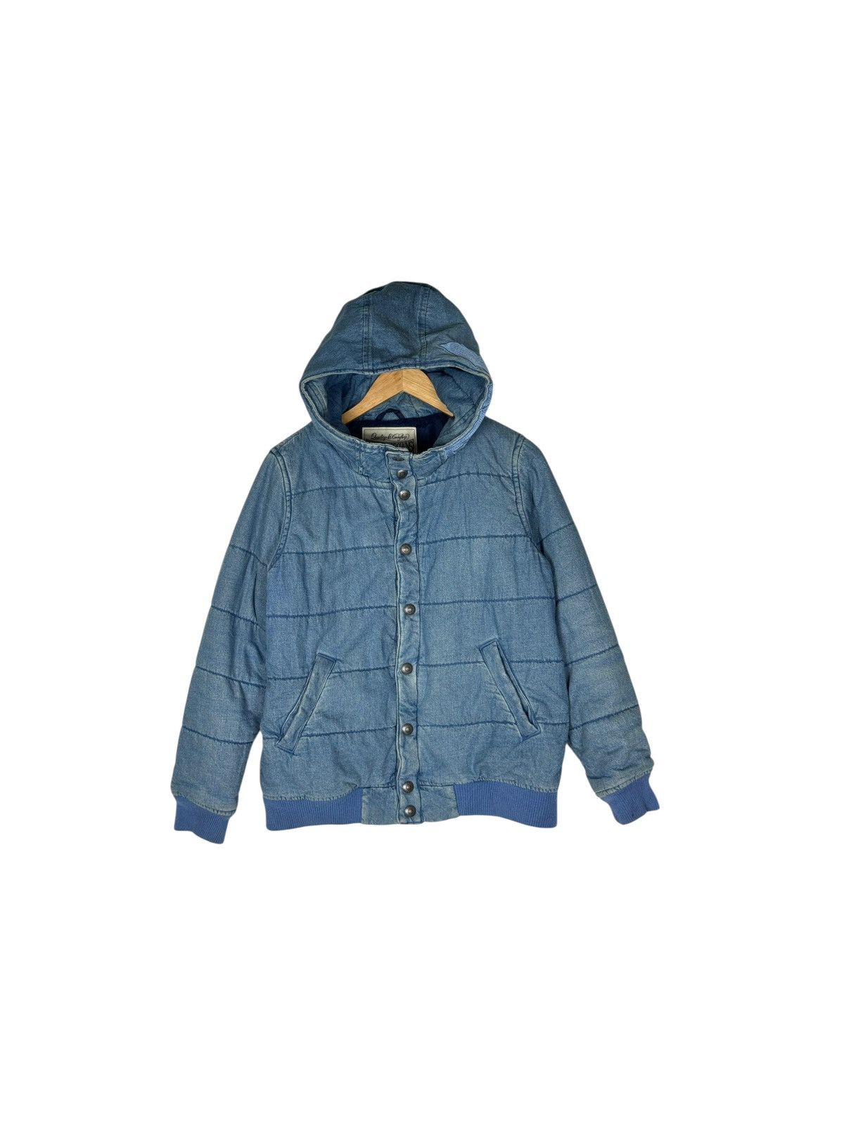 Japanese Brand Rodeo Crown Denim Puffer Hooded Jacket Size US M / EU 48-50 / 2 - 1 Thumbnail