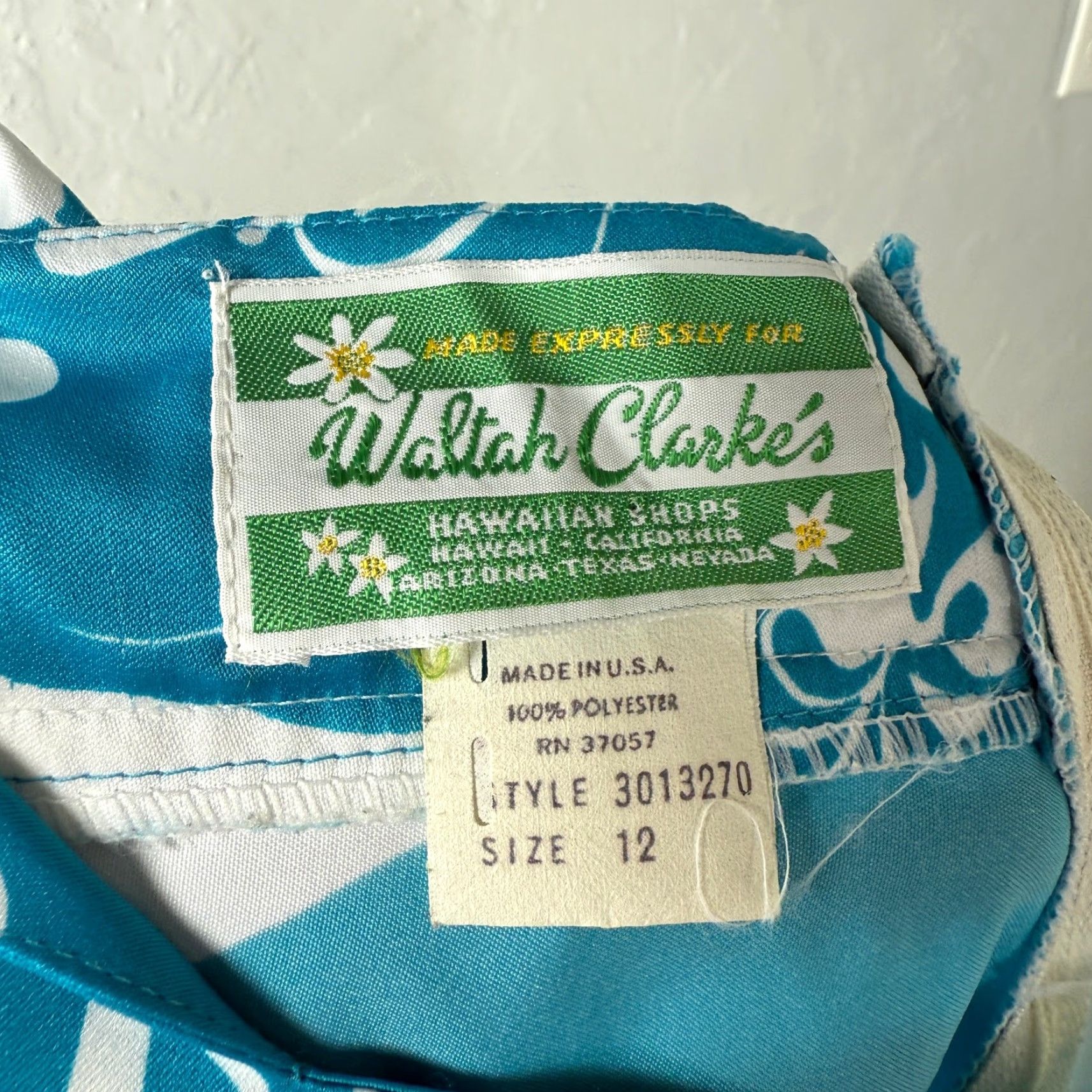 Vintage VINTAGE Waltah Clarke Dress Maxi Bohemian Women's 70s Polyester Blue 12 XS/S Size XS / US 0-2 / IT 36-38 - 7 Thumbnail