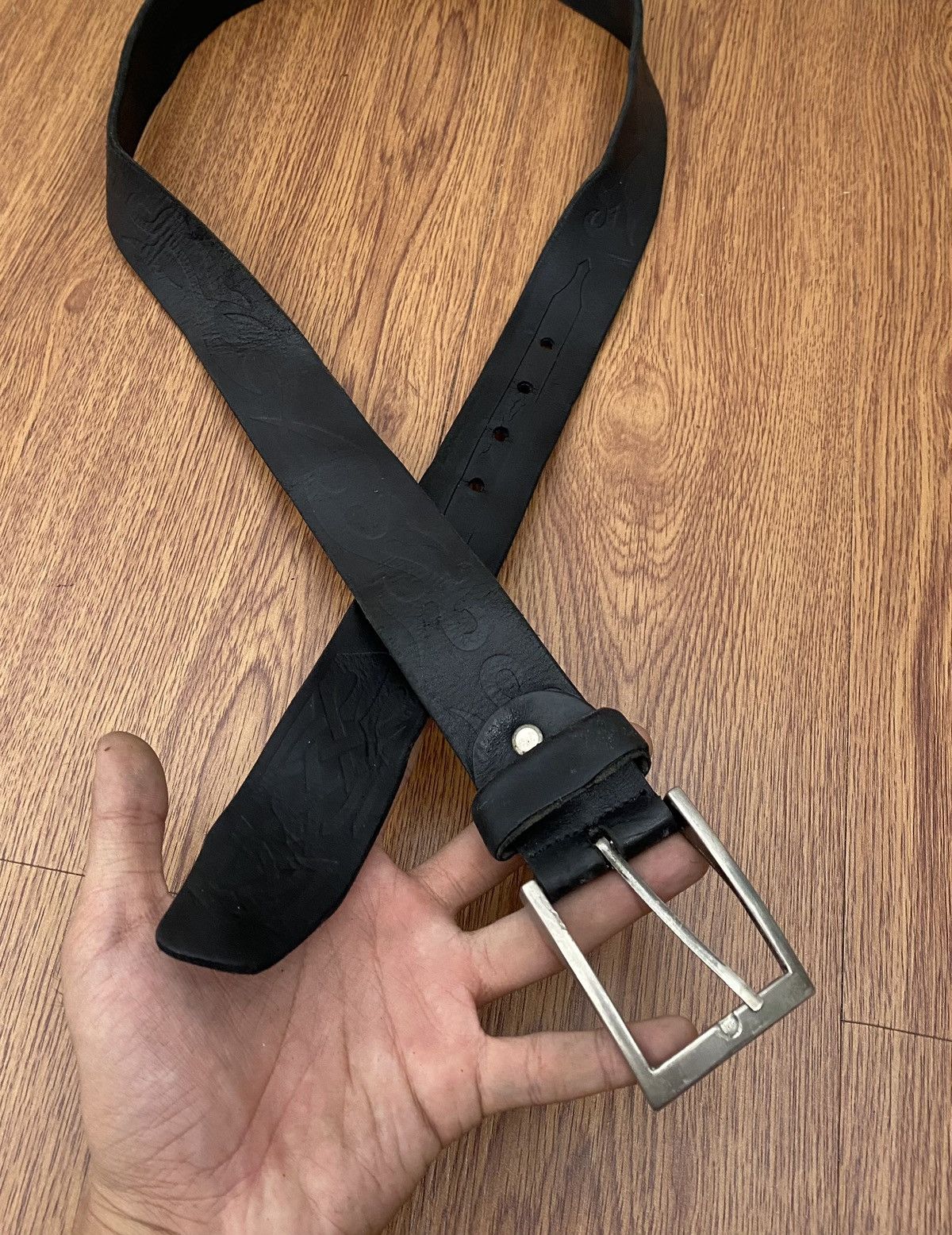 If Six Was Nine × Japanese Brand × Le Grande Bleu (L.G.B.) Tribal black leather belt Size ONE SIZE - 2 Thumbnail