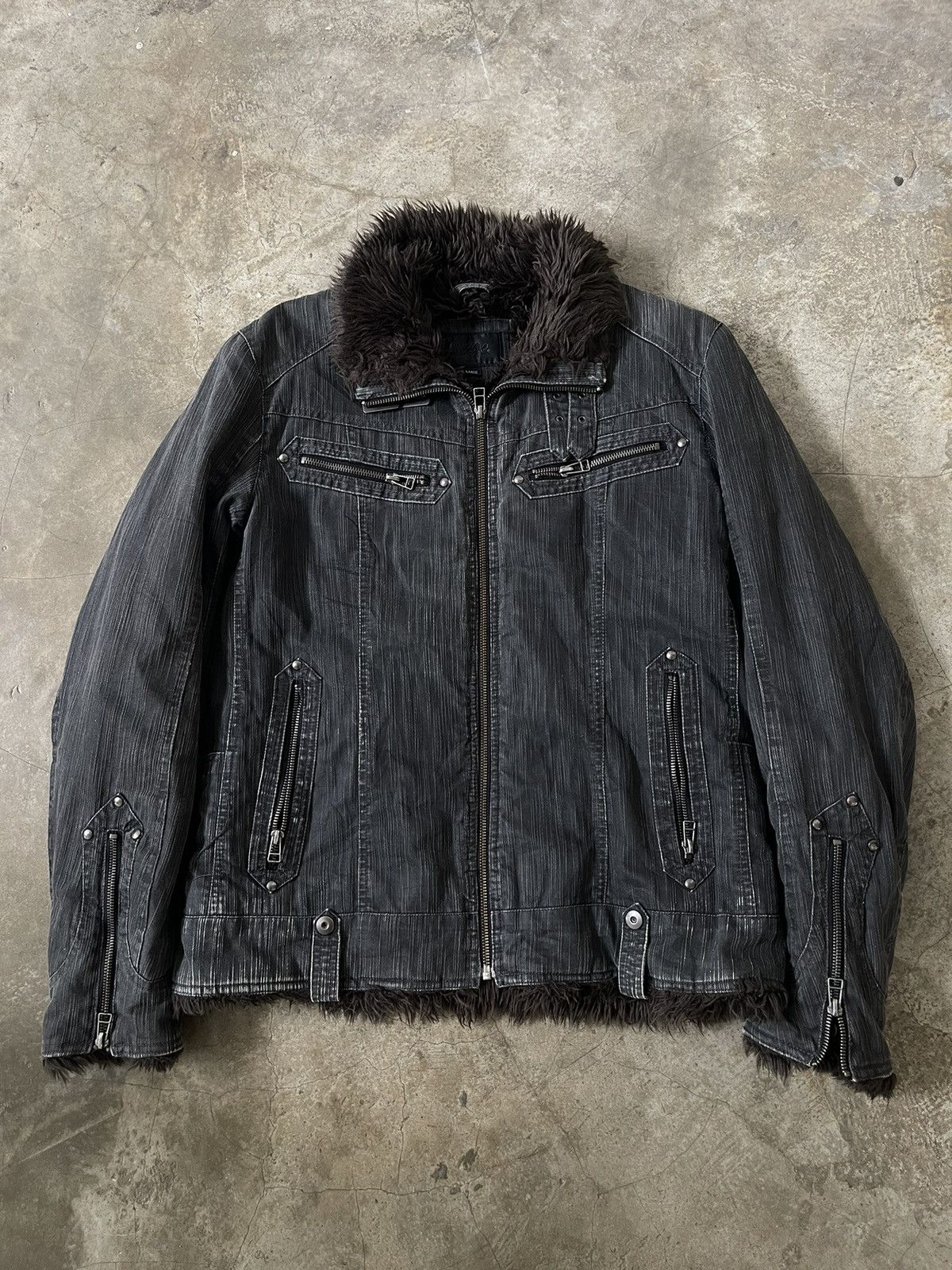Mossimo Y2K Mossimo Fur Rider Jacket Gothic Opium Style LGB Japanese Size US L / EU 52-54 / 3 - 1 Thumbnail