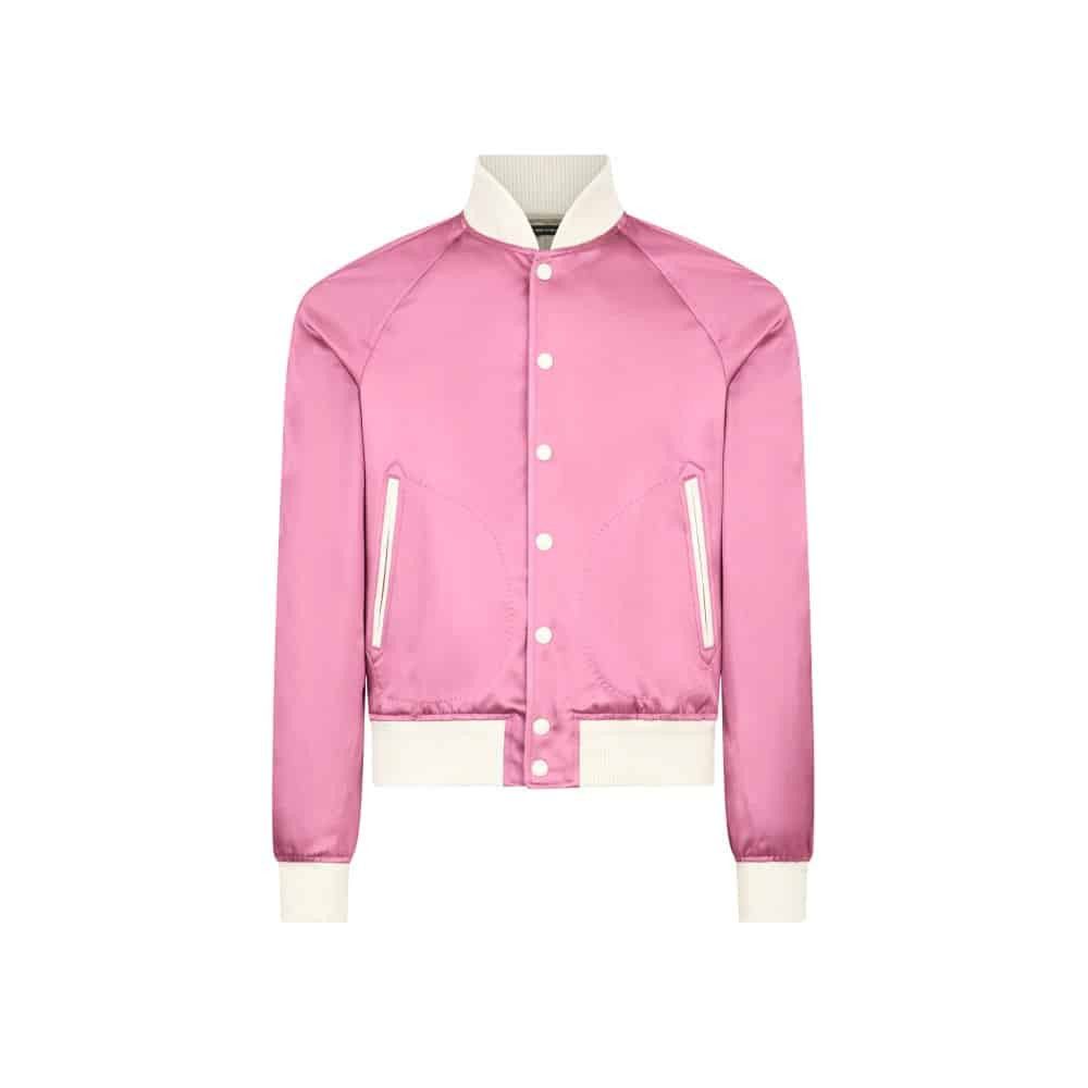 Tom Ford o1loc1c1225 OBS052 Satin Bomber Jacket in Pink Size US XL / EU 56 / 4 - 1 Thumbnail