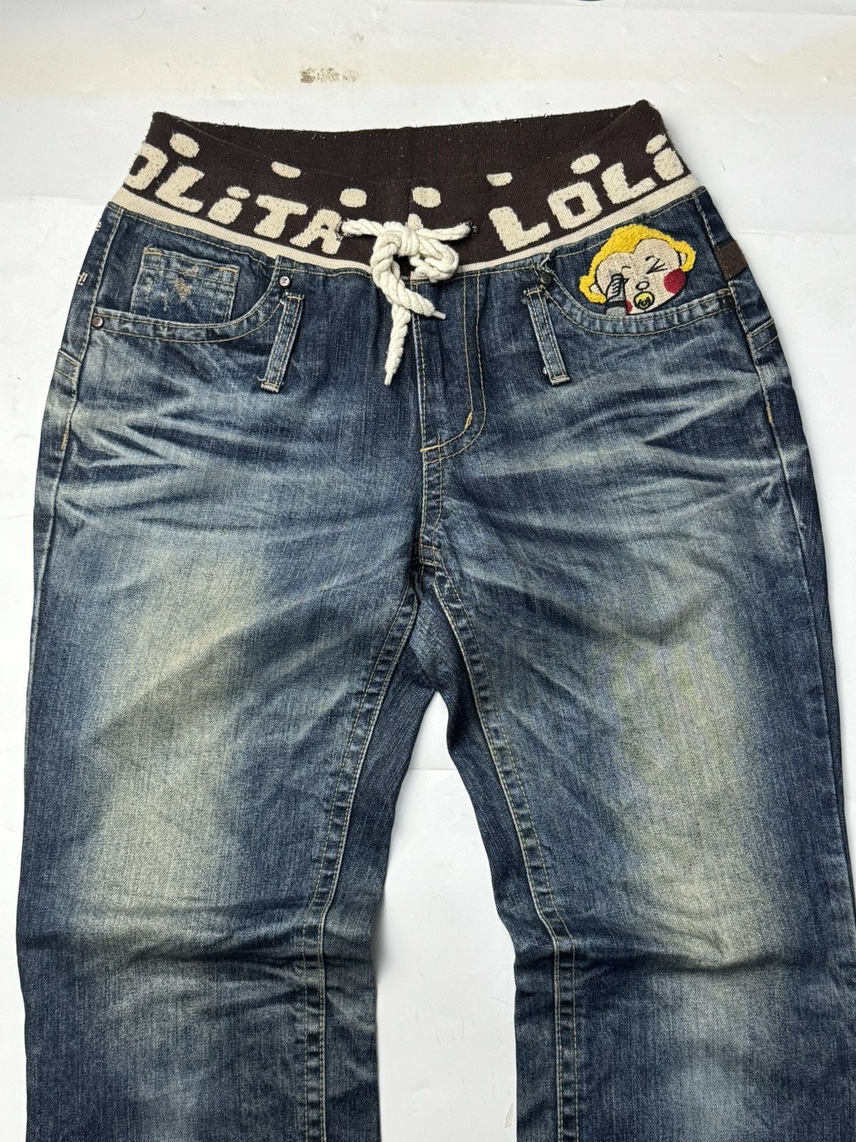 Beauty Beast ❤️SOLD❤️Yoshitomo Nara Lolita Exotic Vintage Denim Jeans Size US 30 / EU 46 - 5 Thumbnail