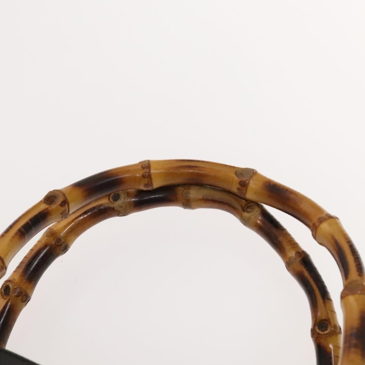 Gucci GUCCI Bamboo Hand Bag Suede Black Gold Size ONE SIZE - 8 Thumbnail