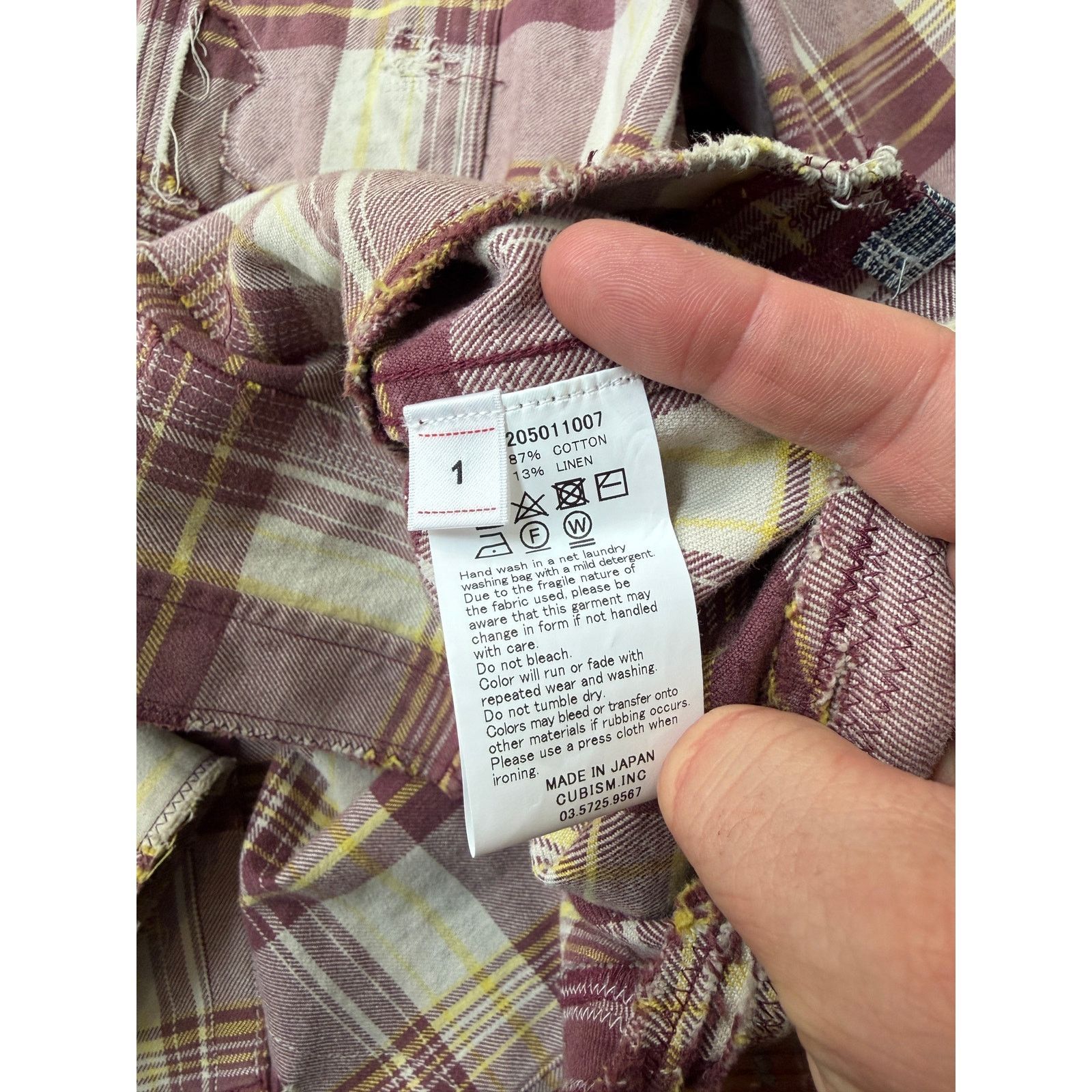 Visvim $2180 visvim Crash Lumber Distressed Check Shirte Size US S / EU 44-46 / 1 - 4 Thumbnail
