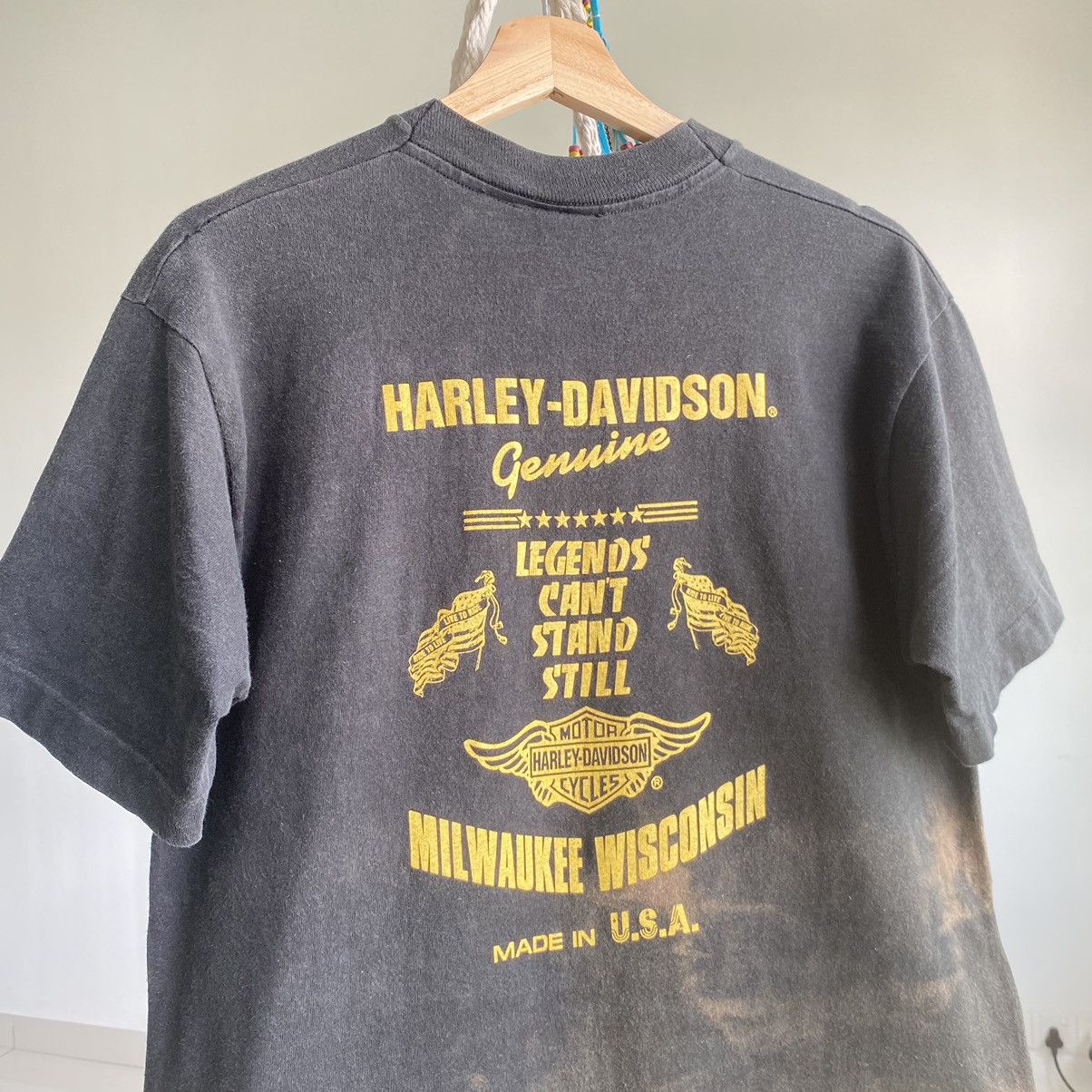 Harley Davidson Thrashed Faded Vintage 90s Harley Davison ERD GRUNGE TEE Size US L / EU 52-54 / 3 - 3 Thumbnail