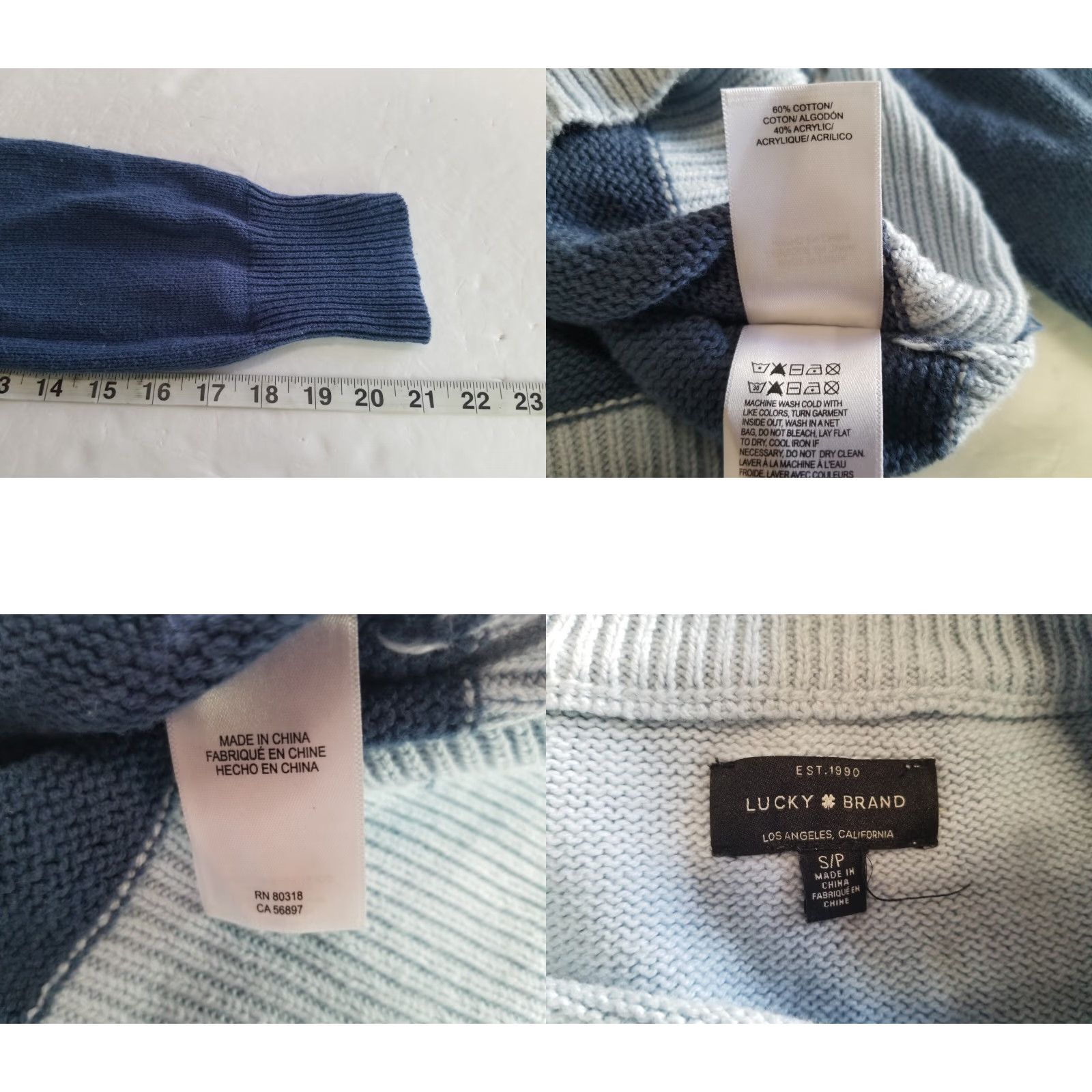 Lucky Brand Lucky Brand Sweater Women Pullover Knit Striped Casual Blue Size Small Size S / US 4 / IT 40 - 8 Thumbnail