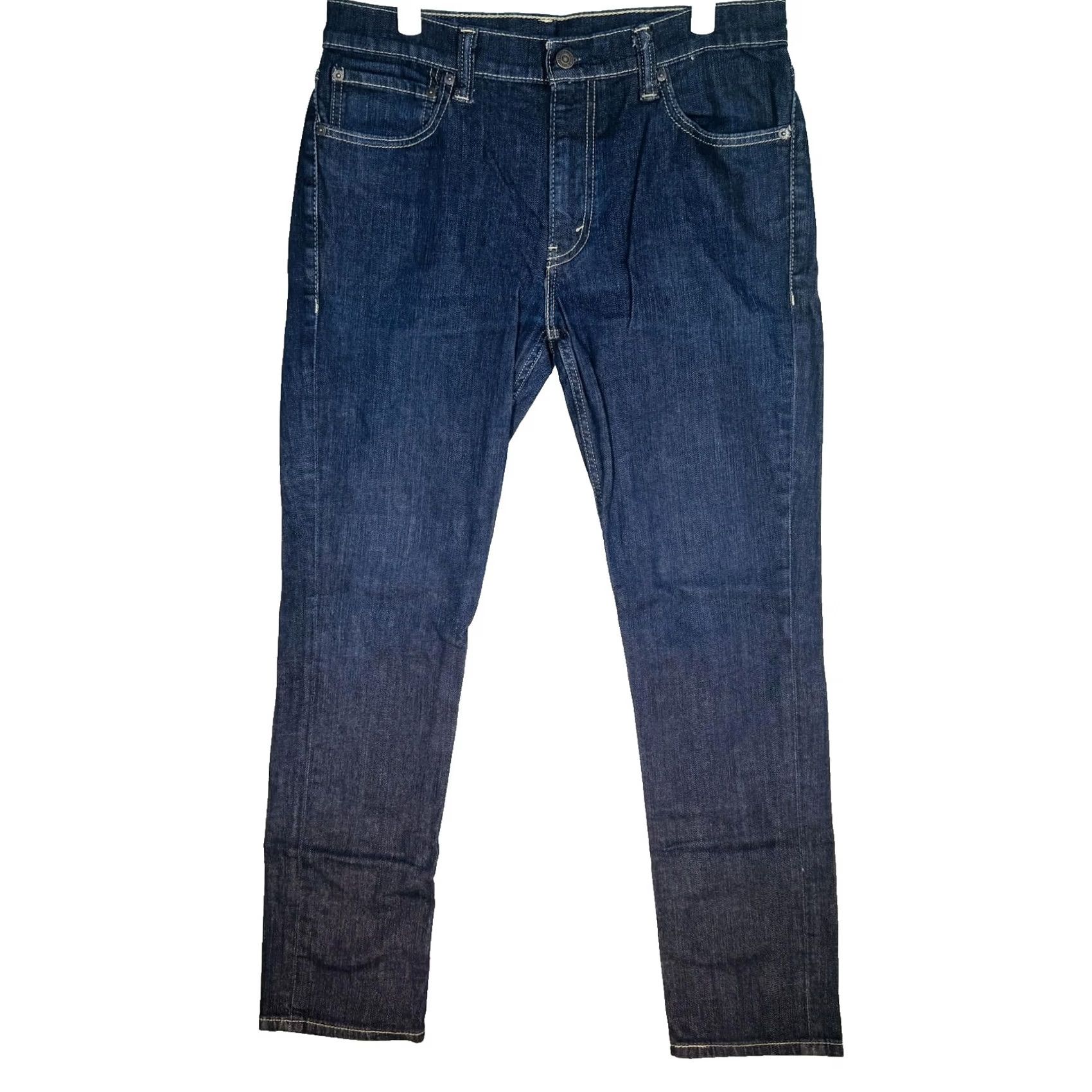 Levi's Levis 511 Jeans Mens 34x31 Blue Dark Wash Slim Tapered Stretch Denim Zip Fly Size US 34 / EU 50 - 2 Thumbnail