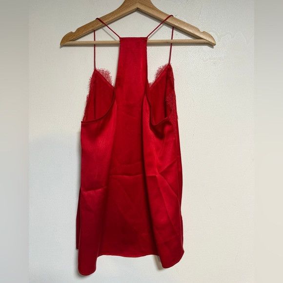 CAMI NYC CAMI NYC Red Silk Lace Trim Camisole Tank Top - Size Small Size S / US 4 / IT 40 - 7 Thumbnail