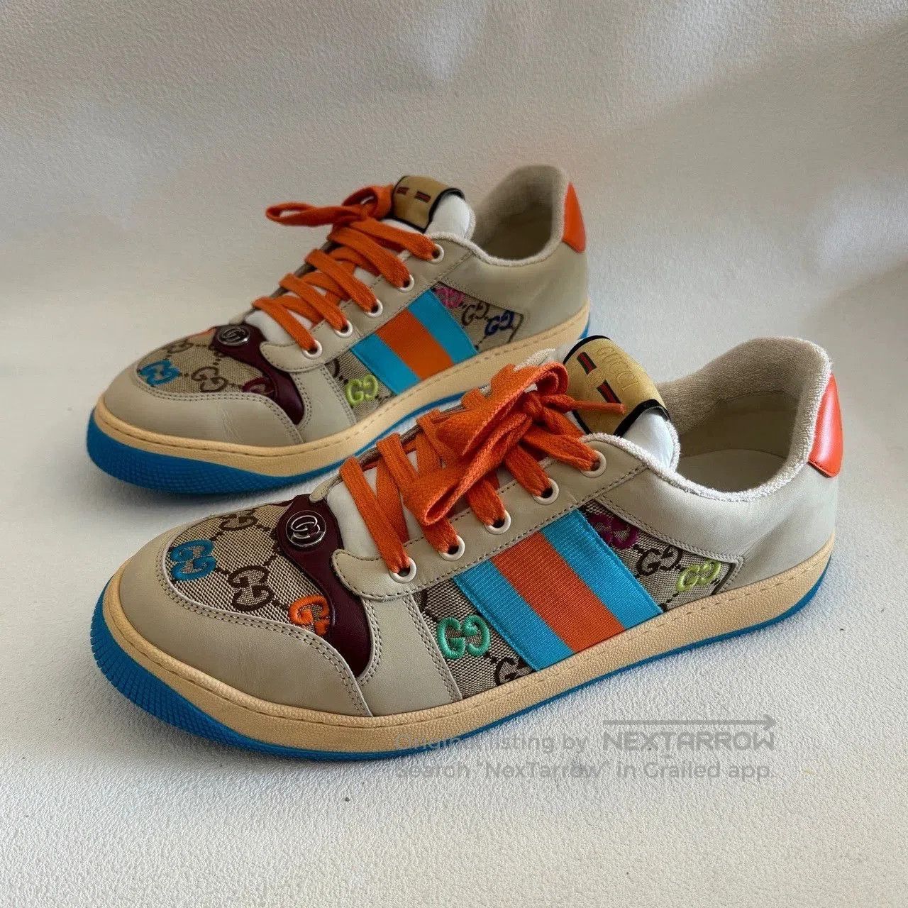Gucci gucci screener leather low-top sneakers for men. Size US 9 / EU 42 - 1 Thumbnail