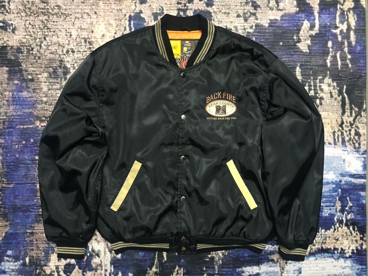 Sports Specialties Vintage Back Fire Men's Sport Bomber Jacket Size US L / EU 52-54 / 3 - 2 Thumbnail