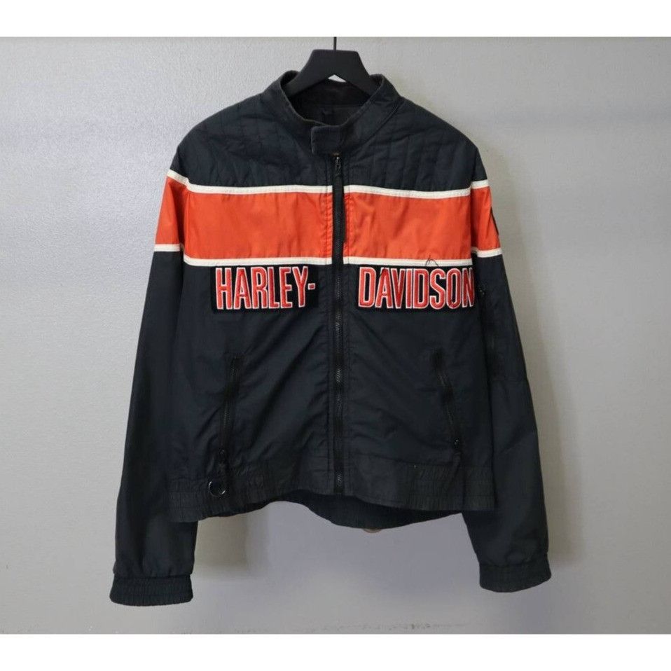 Harley Davidson Harley Davidson Black &Orange Chest Stripe Zip-Up Jacket 42 Size US M / EU 48-50 / 2 - 1 Thumbnail