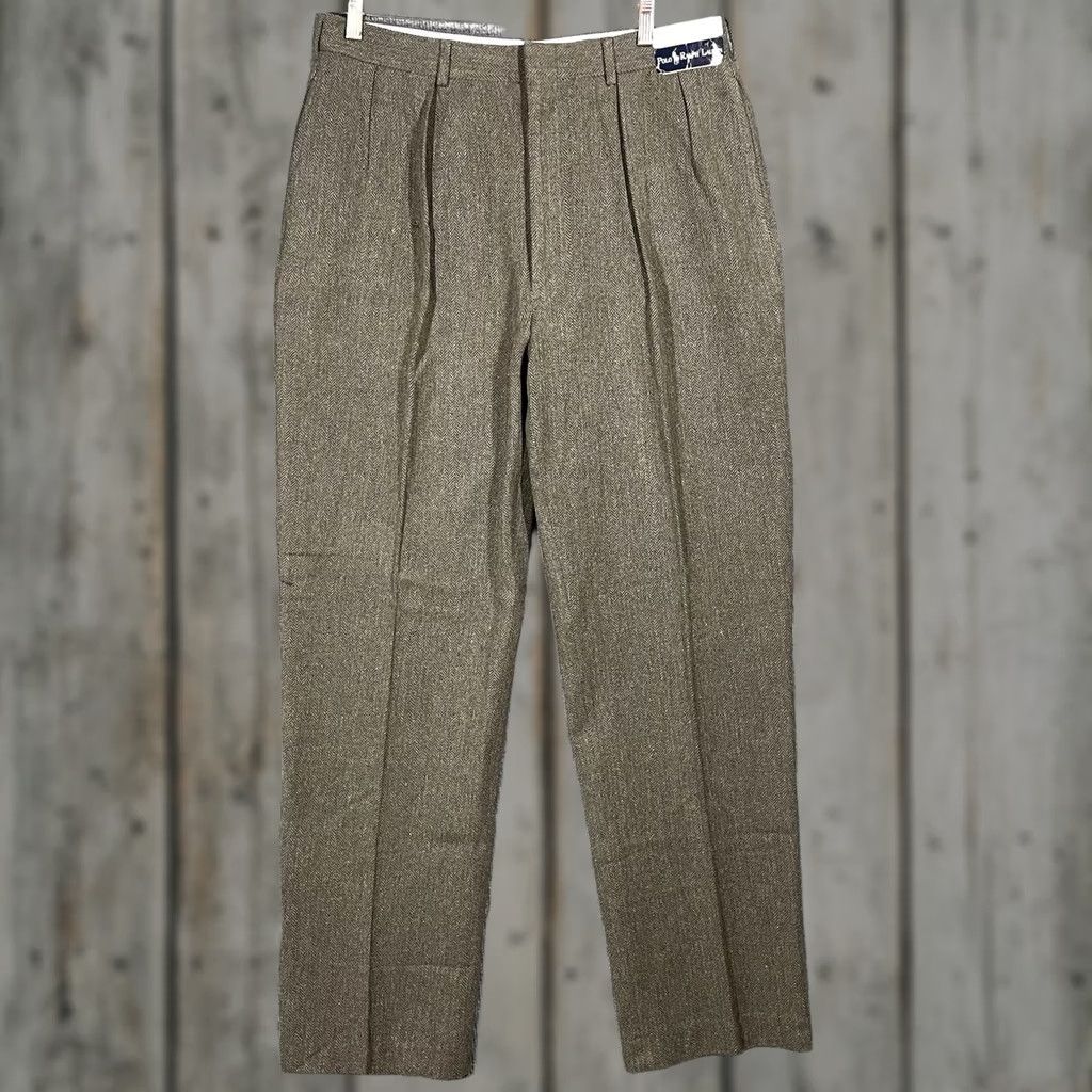Polo Ralph Lauren VINTAGE Polo Ralph Lauren Pants 36x34 Tweed Wool Cotton 80s 90s Mens Size US M / EU 48-50 / 2 - 1 Thumbnail