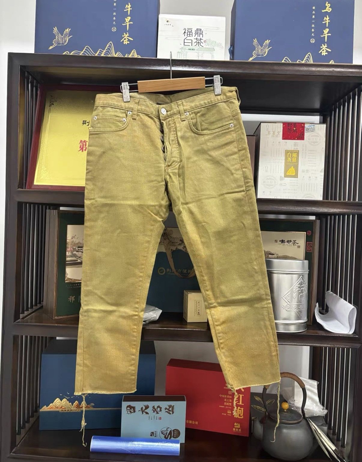Dior Dior Hedi Slimane Era Gold Paint Jeans J2 Size US 29 - 1 Thumbnail