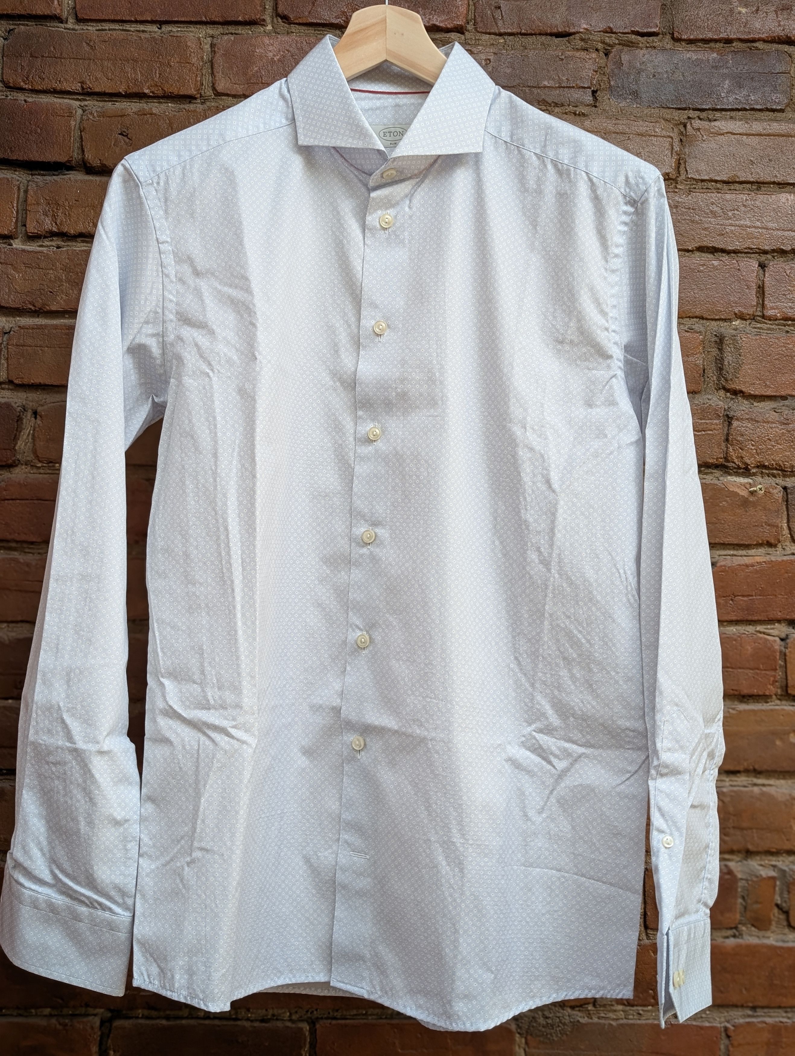 Eton Eton Blue Cotton Cutaway Collar Shirt - Size 16.5 Size US L / EU 52-54 / 3 - 1 Thumbnail