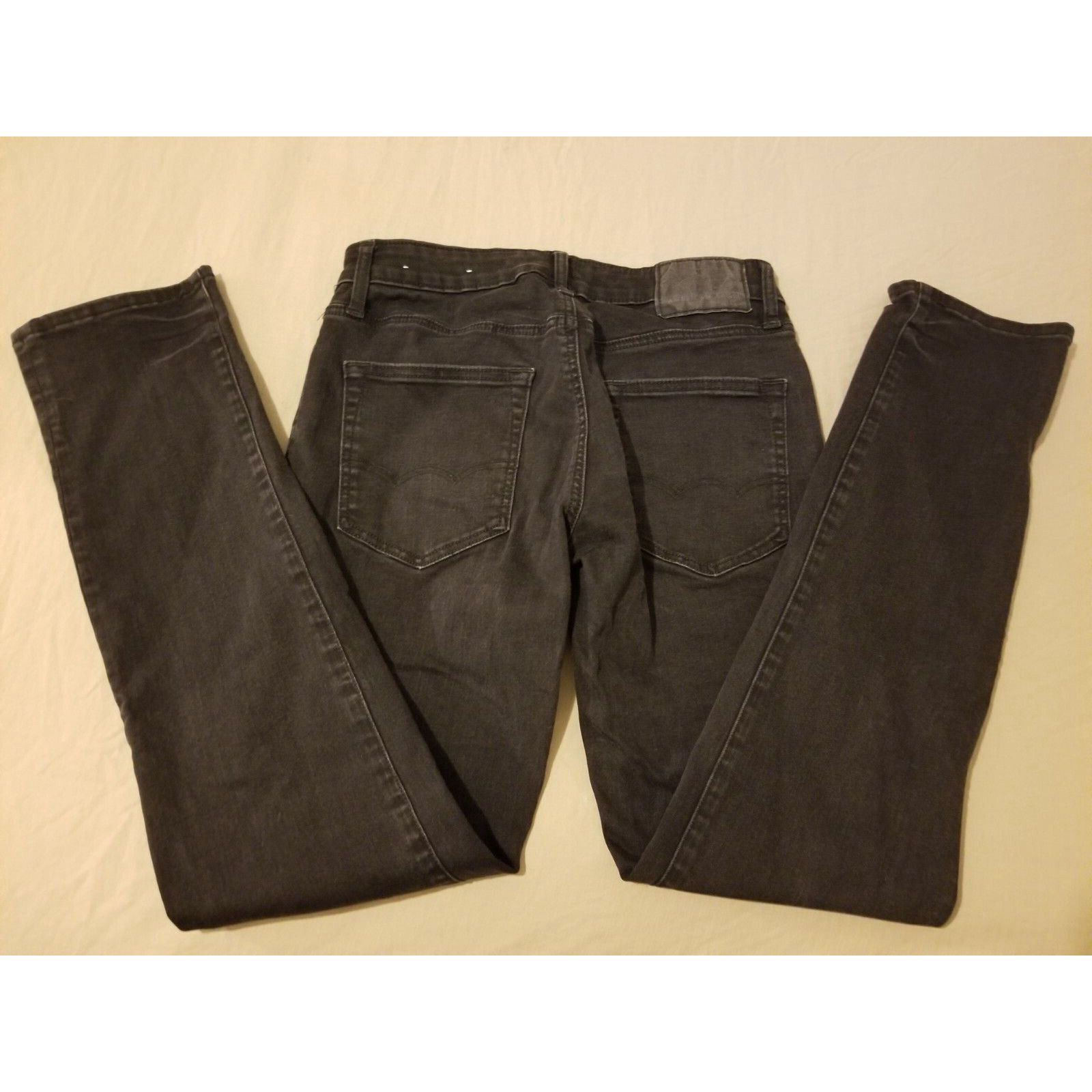 American Eagle Jeans Men 31x30 Slim Straight Black Destroyed