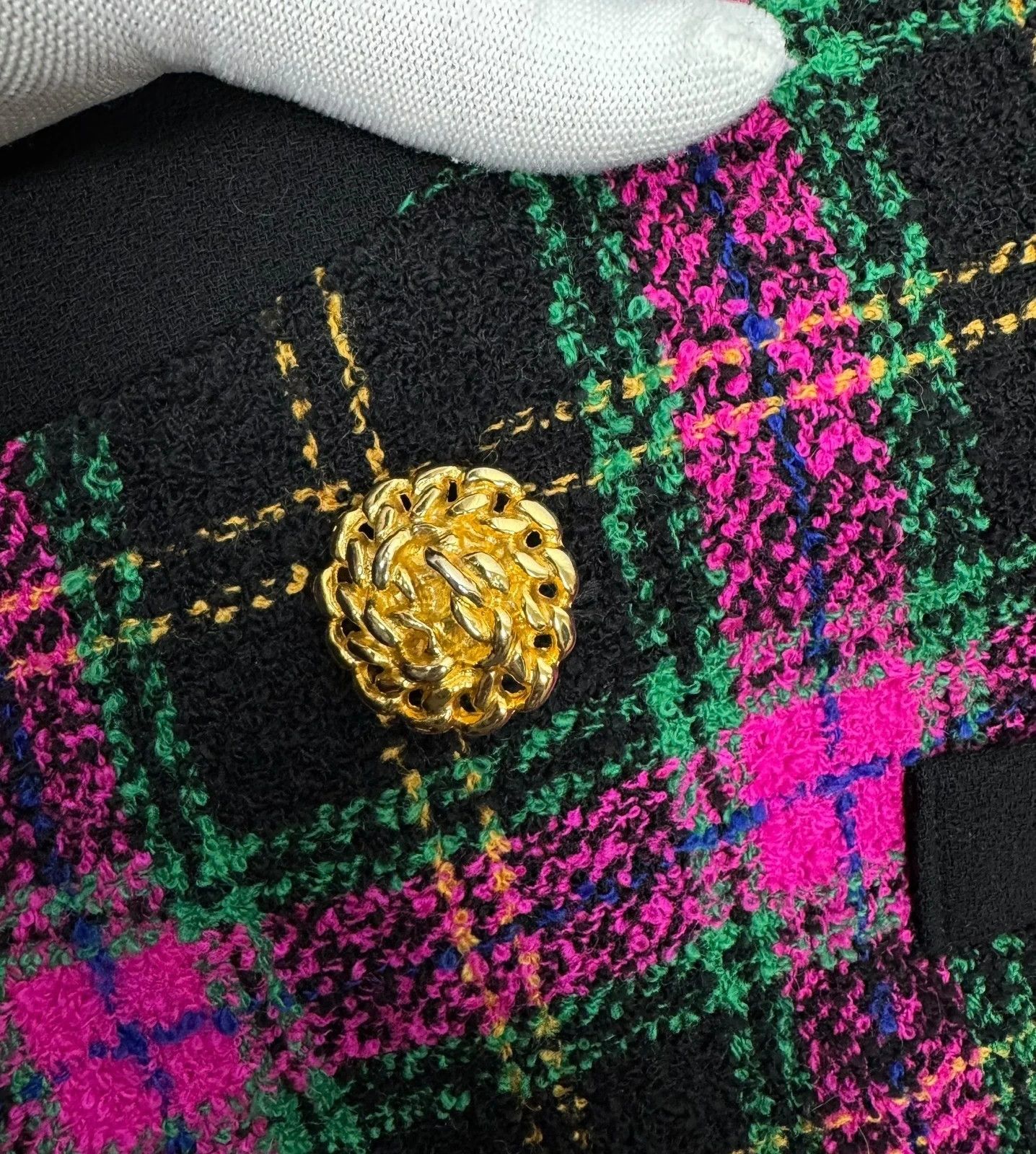 Other Cameresi Couture Plaid Tweed Wool Jacket Vintage size 42 Size S / US 4 / IT 40 - 13 Thumbnail