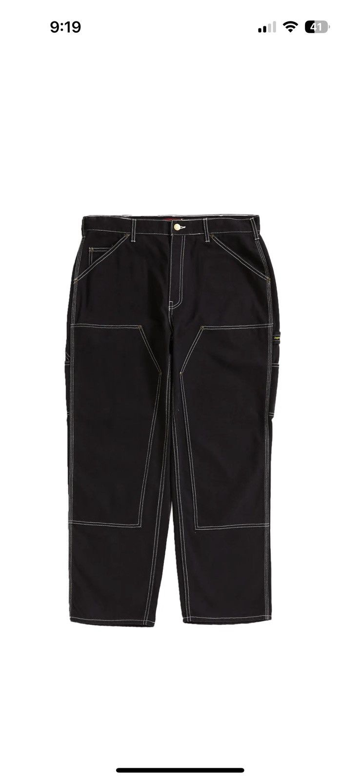 image of Supreme Double Knee Canvas Painter Pant Ss22 Black, Men's (Size 30)