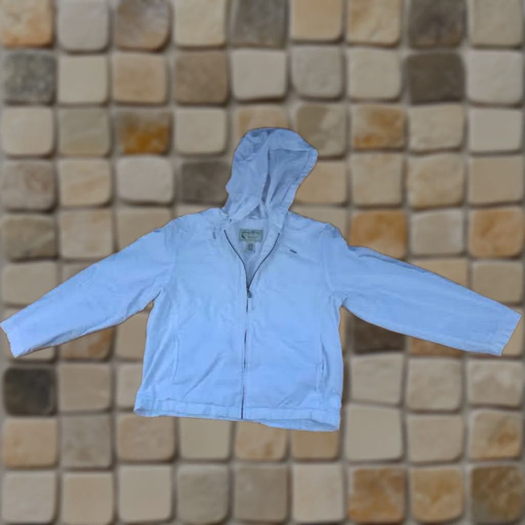 Eddie Bauer Eddie Bauer Woman Full Zip Hoodie Canvas 100% Cotton White L Regular Jacket Beach Hoodie Men/Women Size L / US 10 / IT 46 - 1 Thumbnail