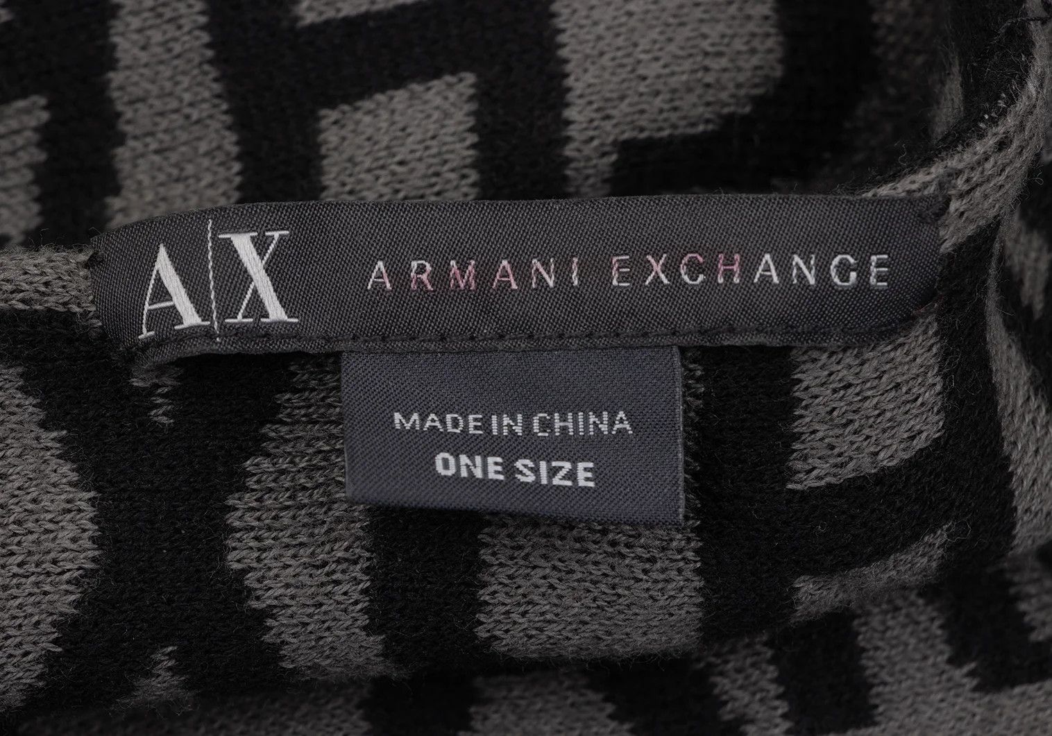 Armani Jacquard Knit Scarf in Black and Gray Size ONE SIZE - 6 Thumbnail