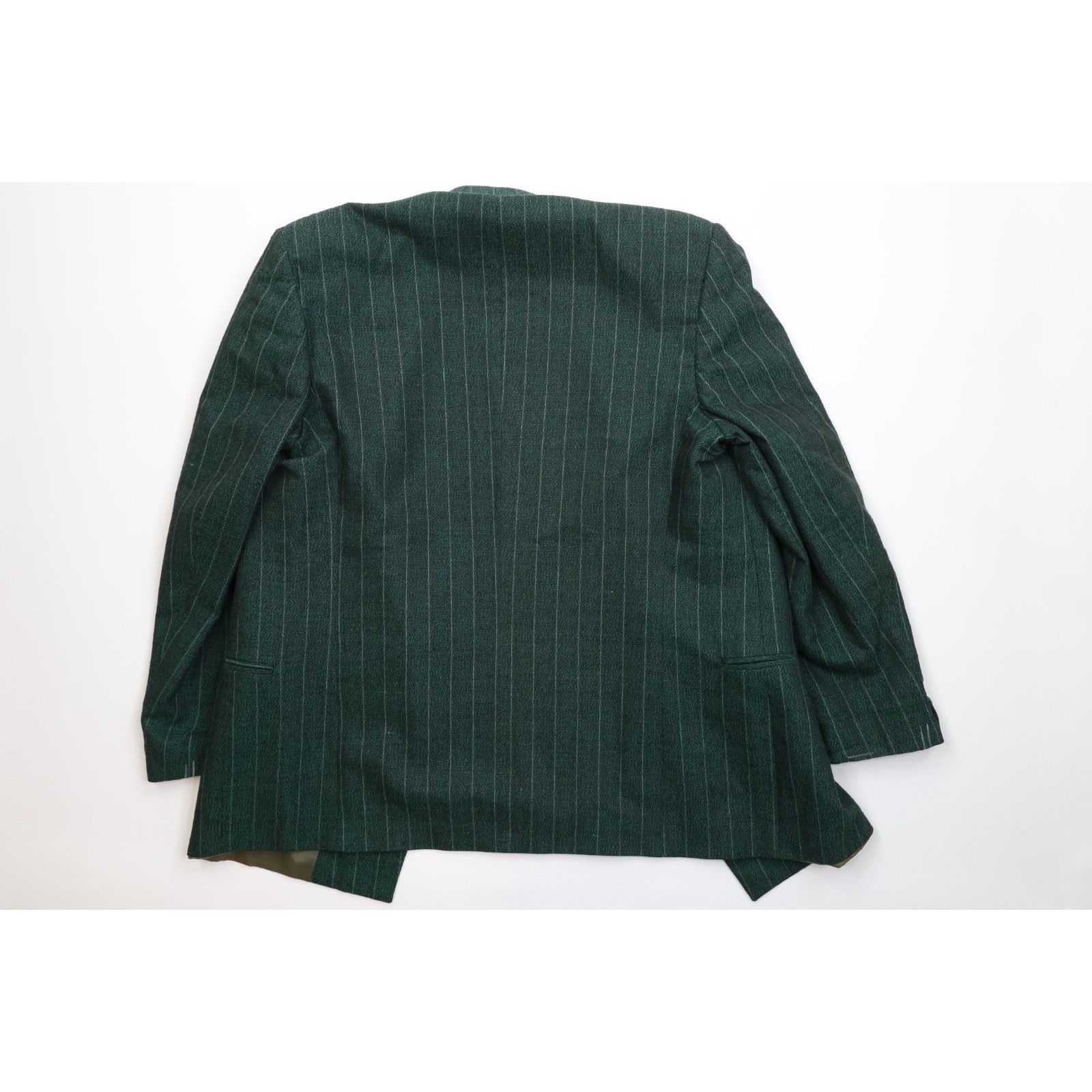 Vintage Vintage 70s 80s 2 Piece Wool Striped Double Breasted Suit Size 44L - 11 Thumbnail