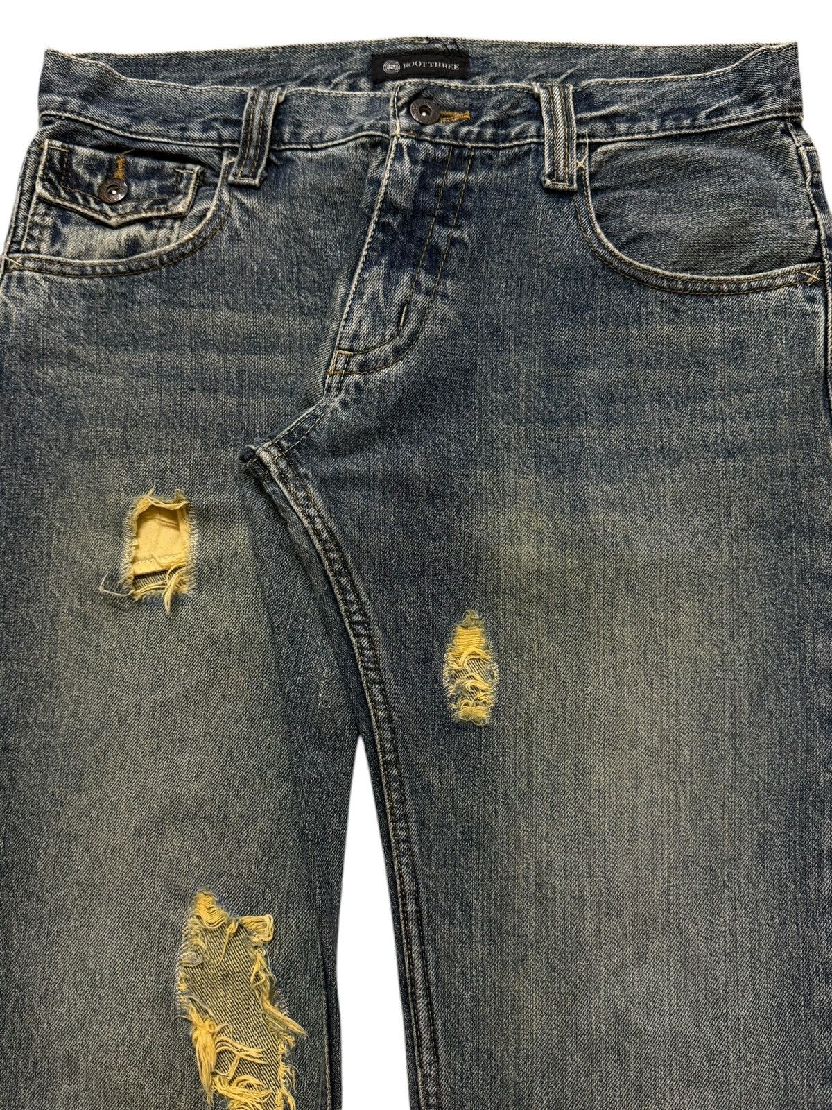Full Count & Co. Vintage Japanese Brand Blue Faded Wash Distressed Loose Fits Size US 32 / EU 48 - 3 Thumbnail