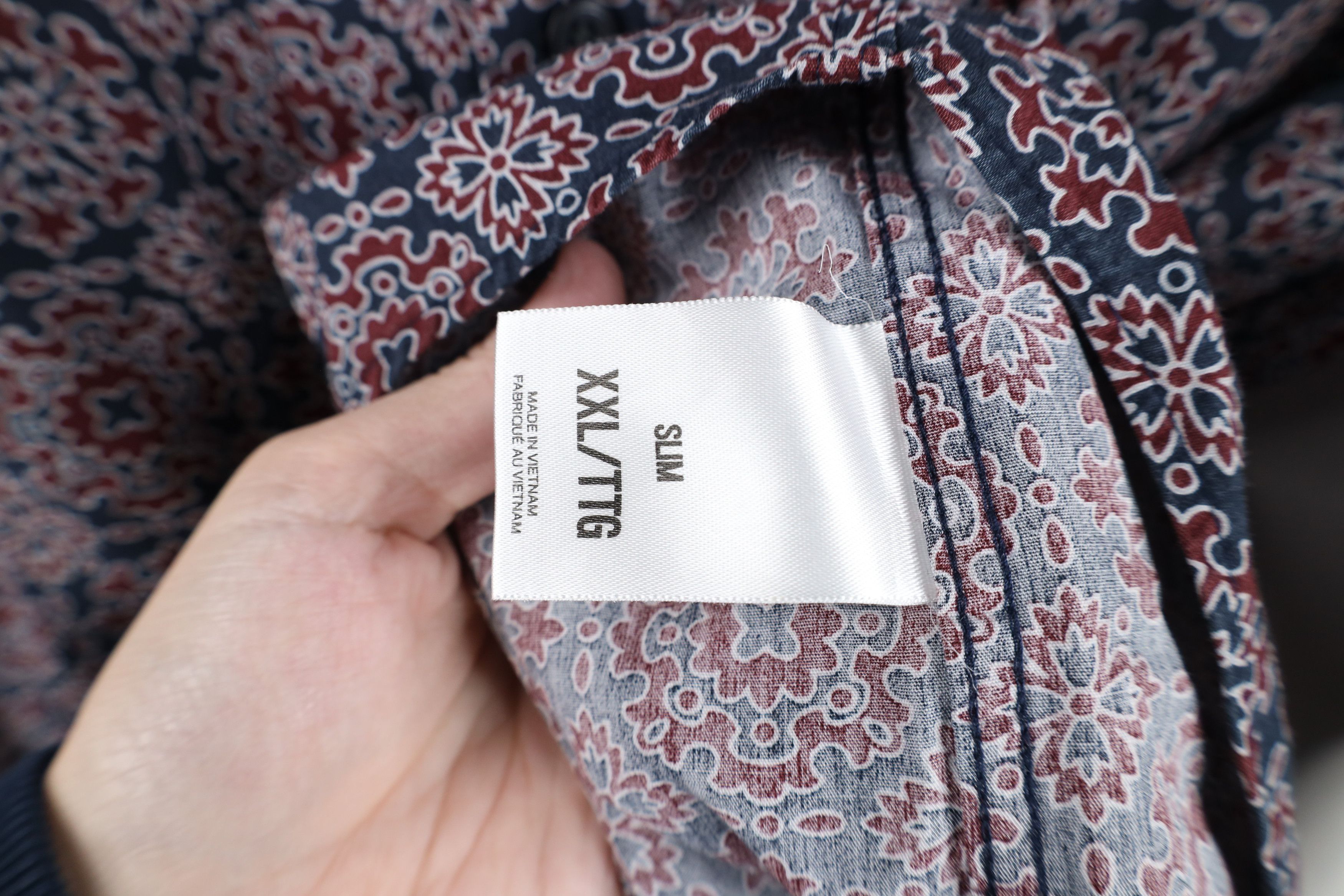 Express Express Slim Geometric Tapestry Collared Button Shirt Cotton Size US XXL / EU 58 / 5 - 7 Thumbnail