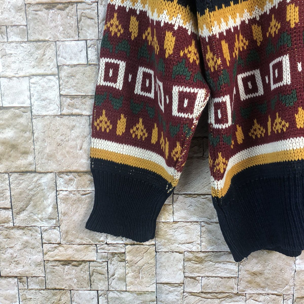Homespun Knitwear × Japanese Brand Fun Knitz Multicolor Cardigan Knitwear #A177 Size US S / EU 44-46 / 1 - 7 Thumbnail