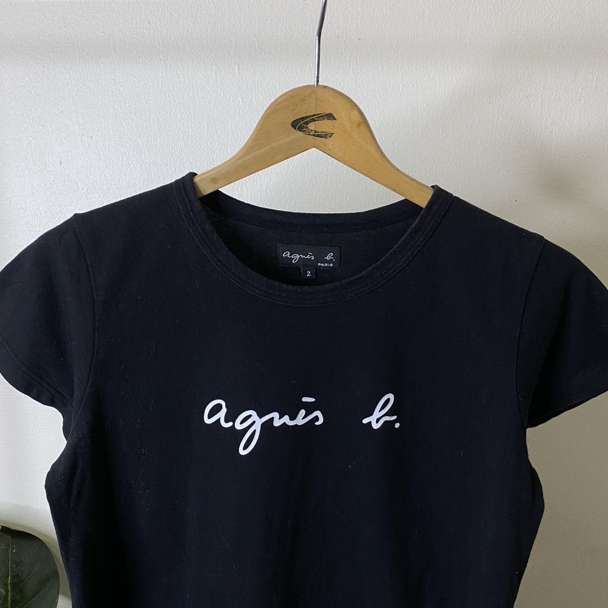 agnes b. OG Script Black Women T Shirt Size S / US 4 / IT 40 - 2 Thumbnail