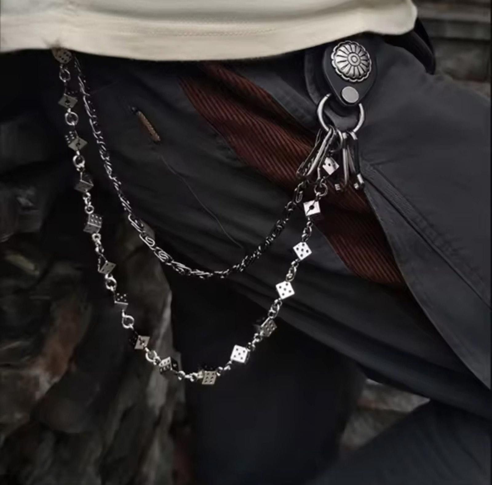 Jewelry x Vintage Dice Wallet Chain, Chain For Jeans / Pants in Silver, Men's