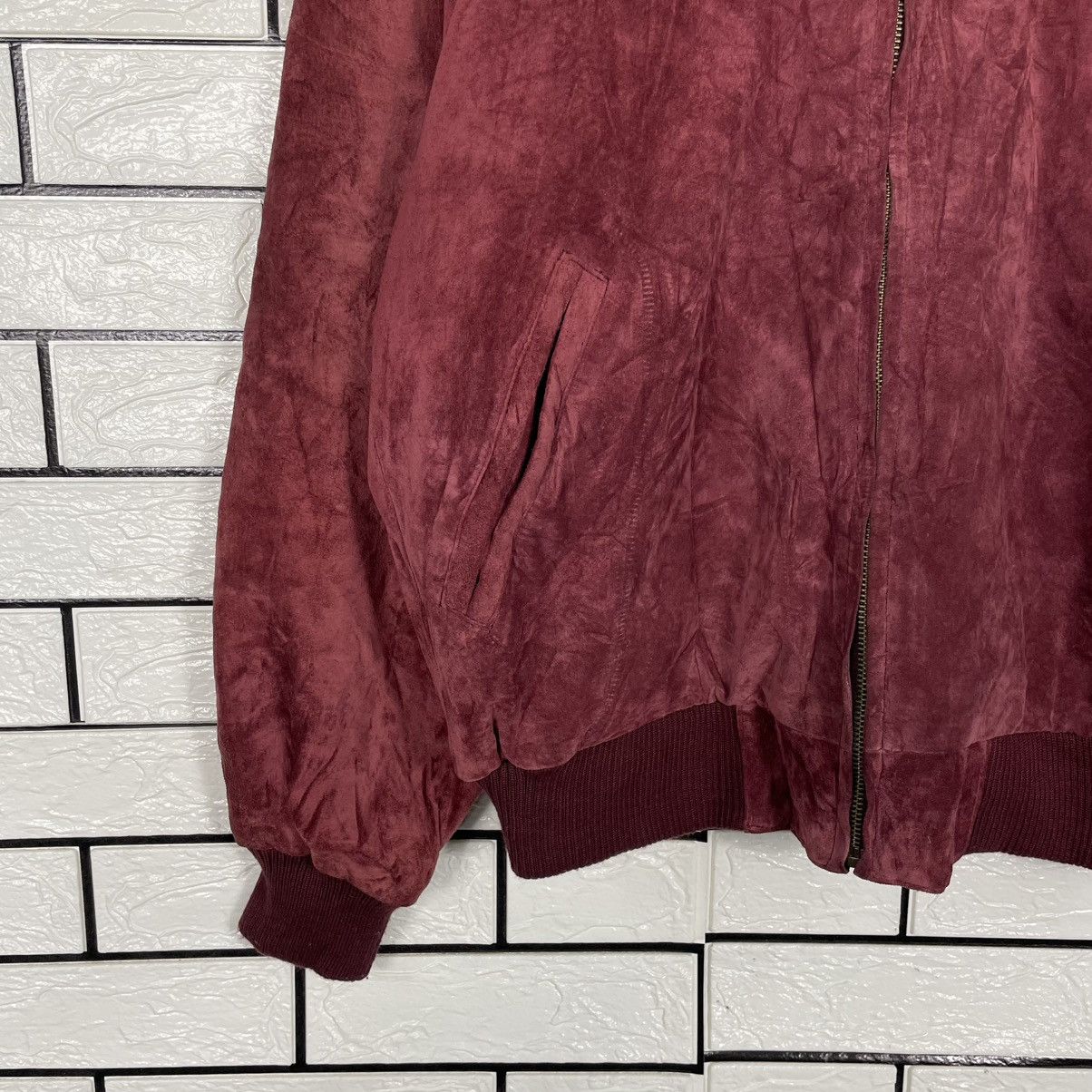 Other Artisanat Maroon Leather Bomber Jacket Size US M / EU 48-50 / 2 - 3 Thumbnail