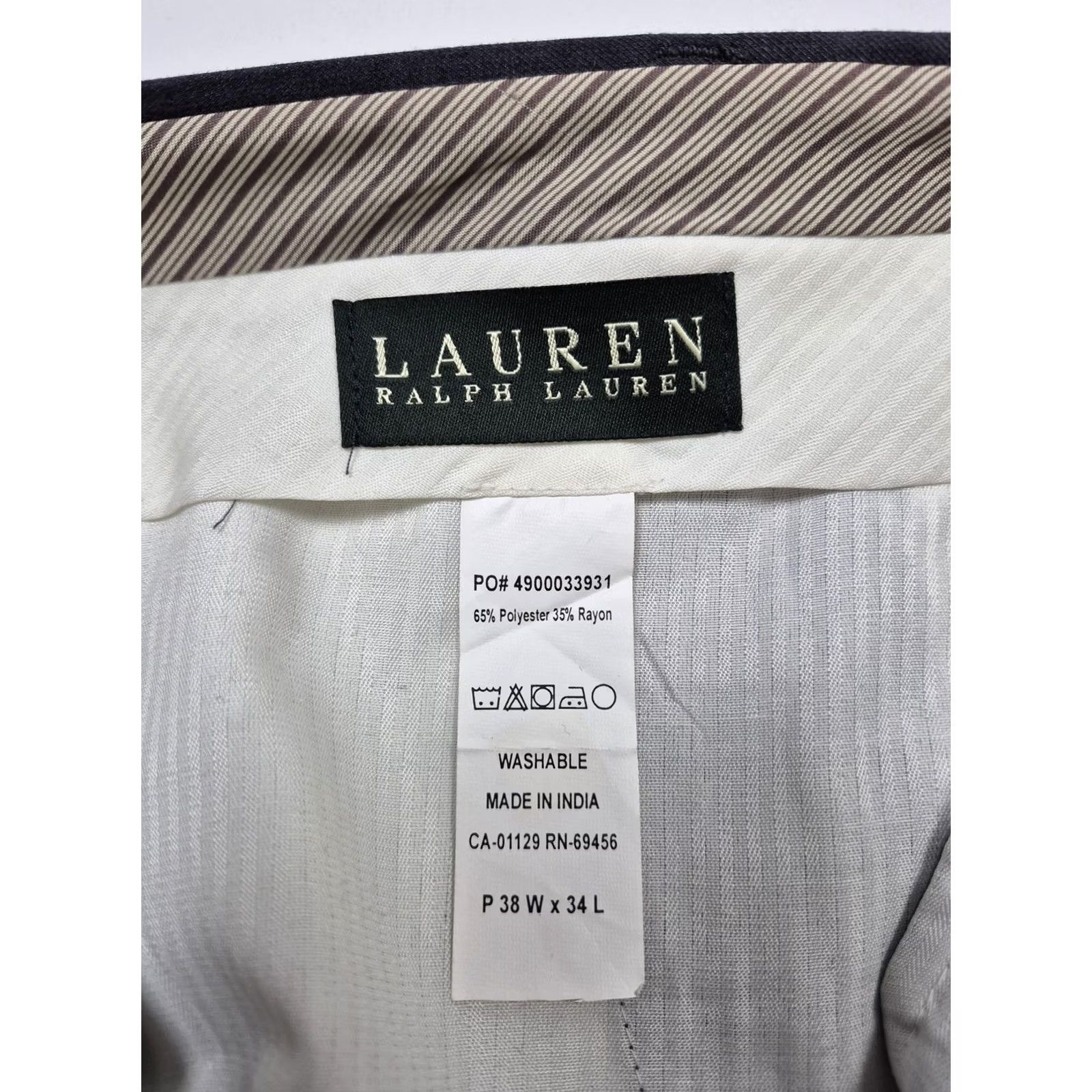 Ralph Lauren Lauren Ralph Lauren Dress Pants Men 38x34 Gray Flat Front Straight Poly Blend Dress Pants Mens 38 Gray Size US 38 / EU 54 - 4 Thumbnail