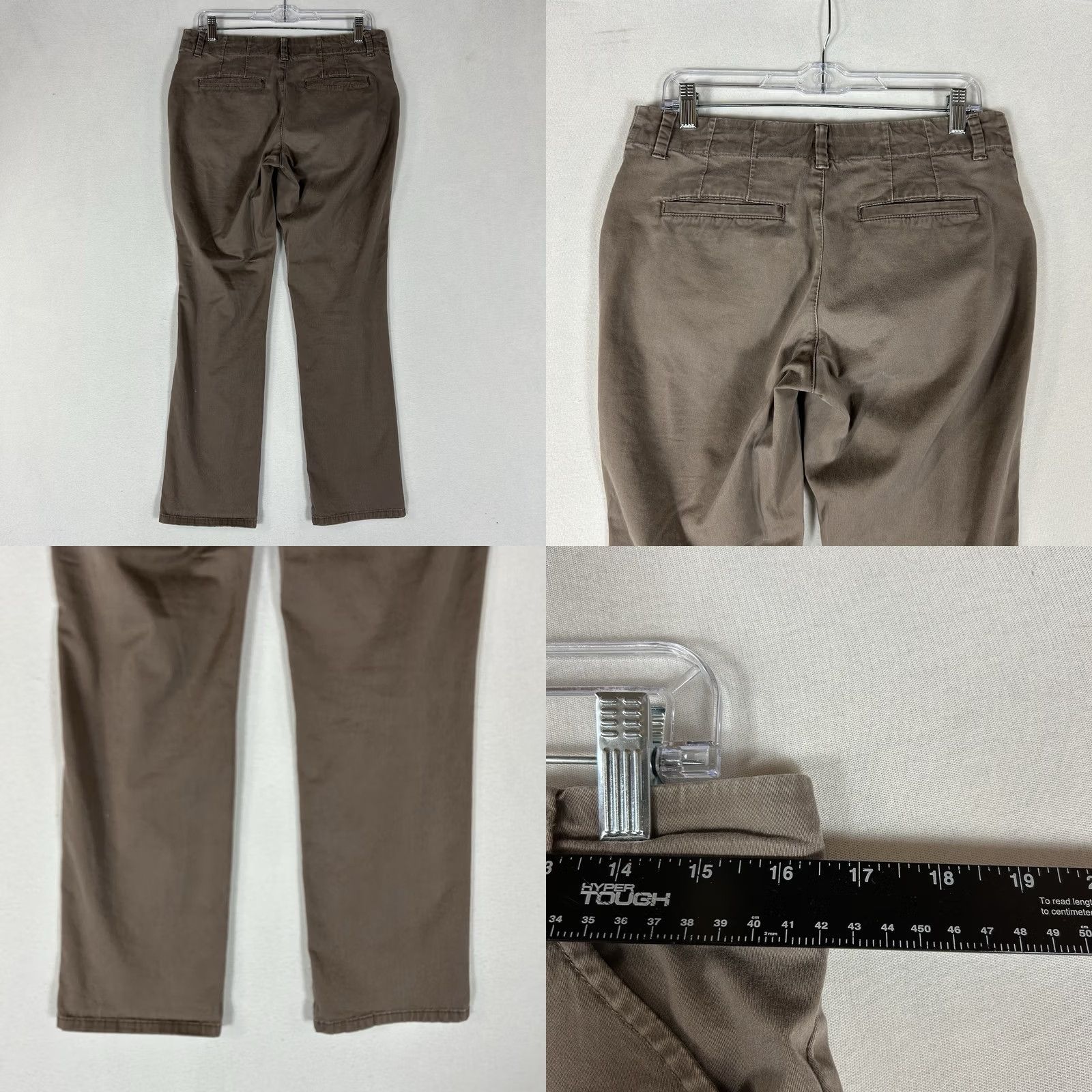 Lee Lee Pants Womens 6 Brown Essential Chino Trouser Short Mid Rise Straight Leg Stretch Size 28" / US 6 / IT 42 - 8 Thumbnail