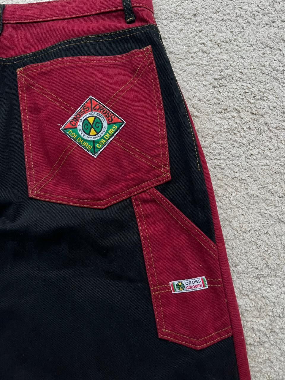 Cross Colours RARE Vintage Cross Colours Two Tone Baggy Pants Size US 34 / EU 50 - 3 Thumbnail