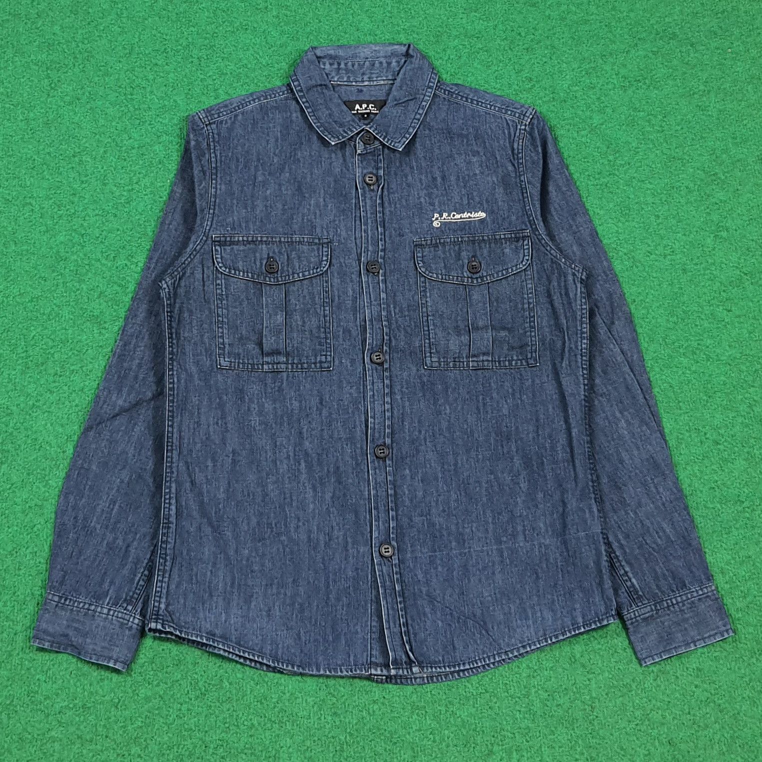 A.P.C. Vintage A.P.C P.R. Centriste Embroidery Denim Shirt C301N37 Size US XS / EU 42 / 0 - 1 Thumbnail