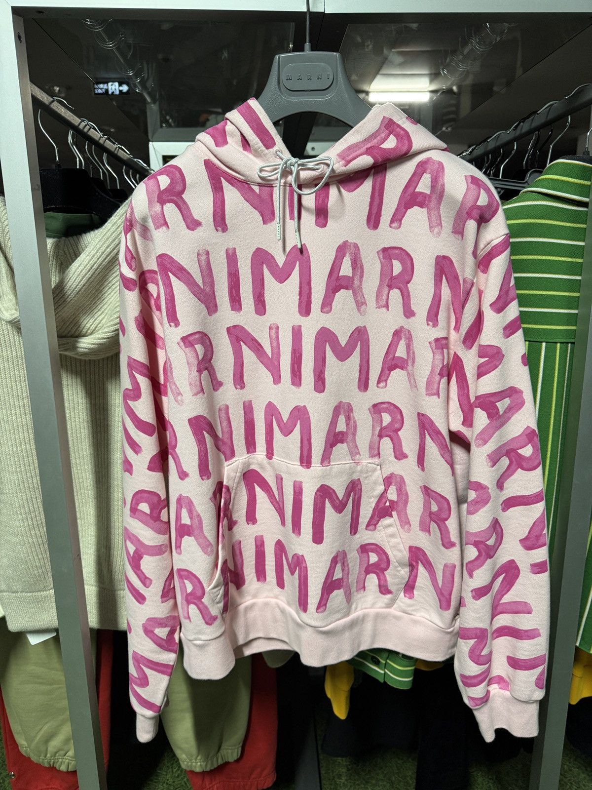 Marni Last Size Marni All Over Logo Printed Hoodie Size US M / EU 48-50 / 2 - 1 Thumbnail